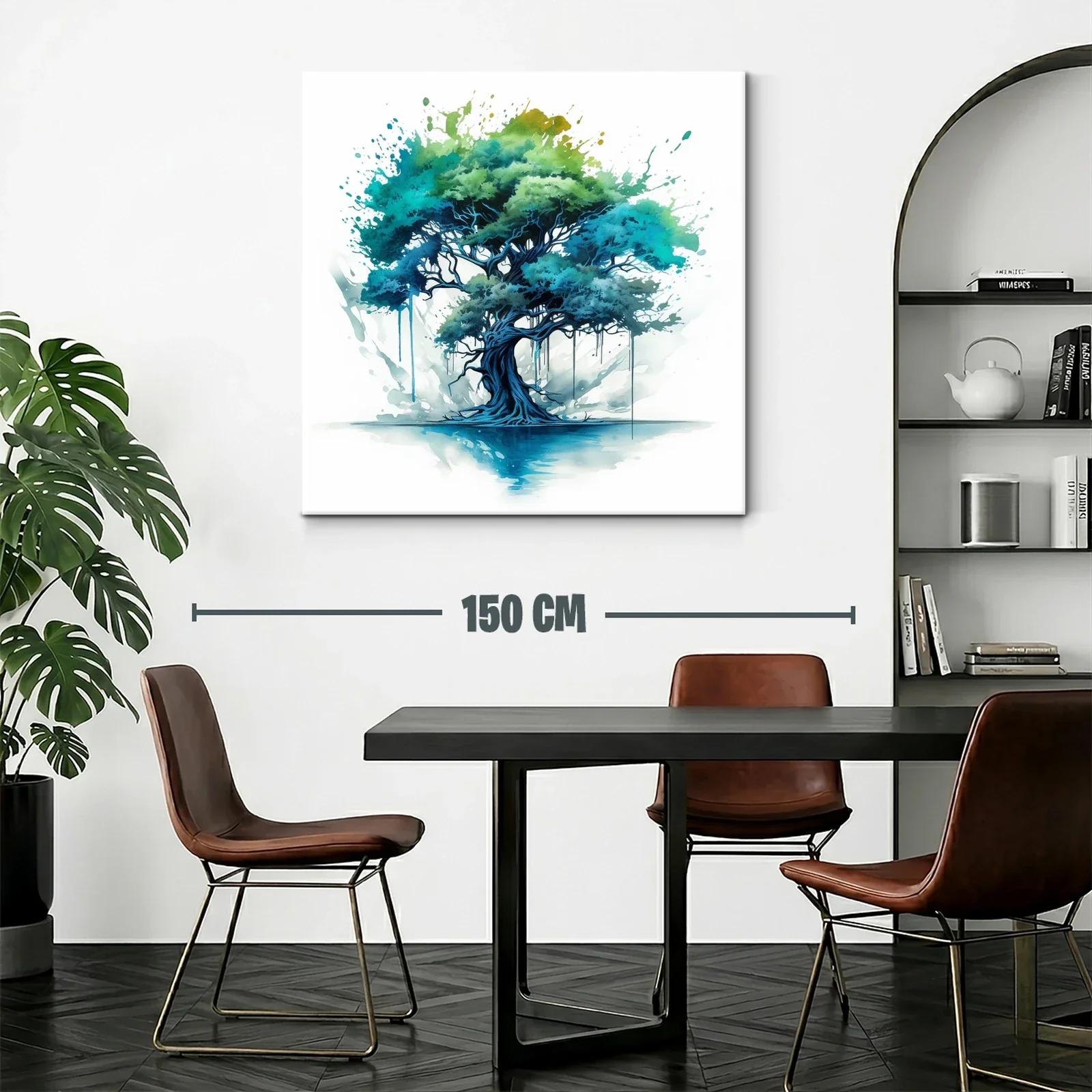 Árbol vibrante con tonos azules y verdes intensos — miniatura 2