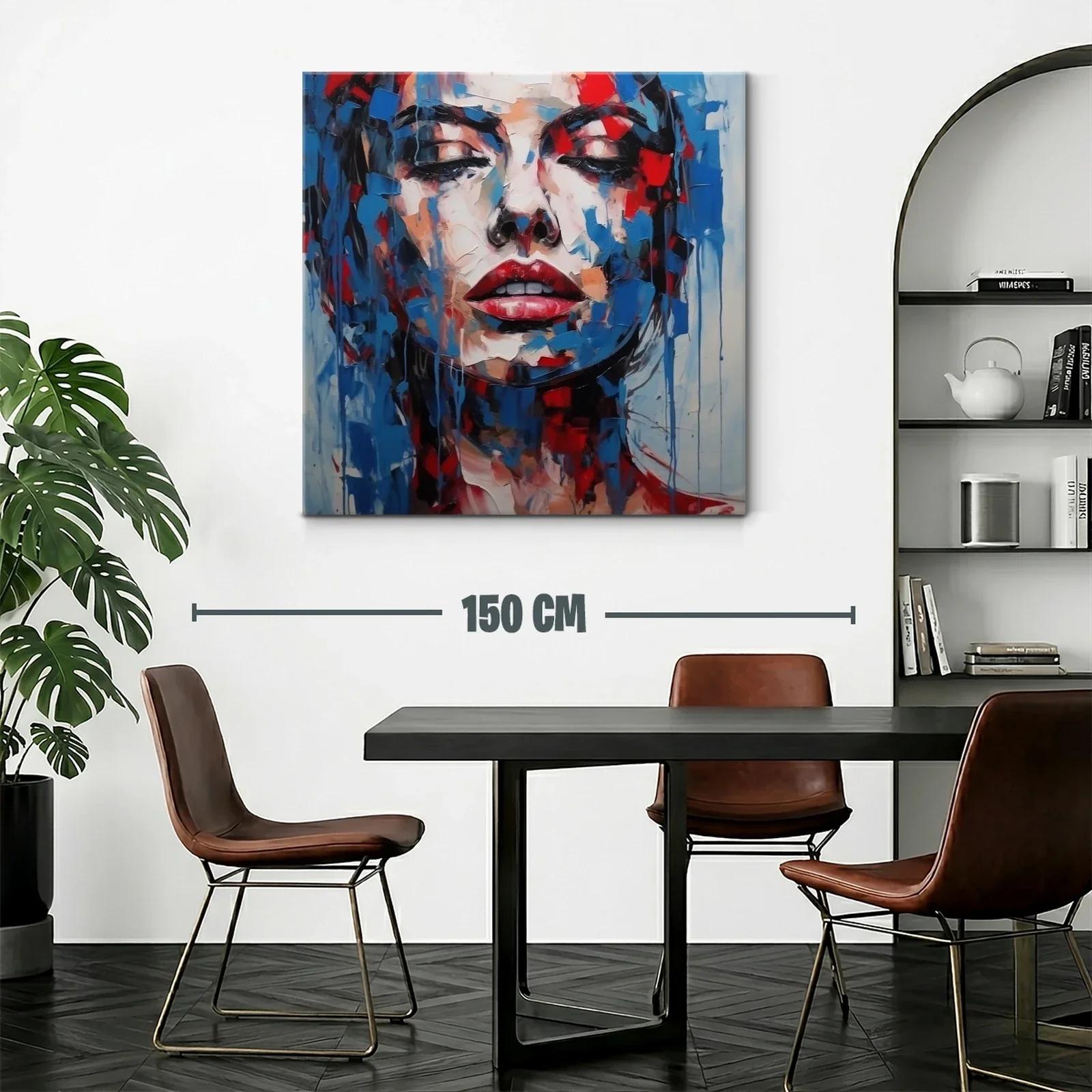 Retrato expresivo con vibrantes tonos rojos y azules — miniatura 2