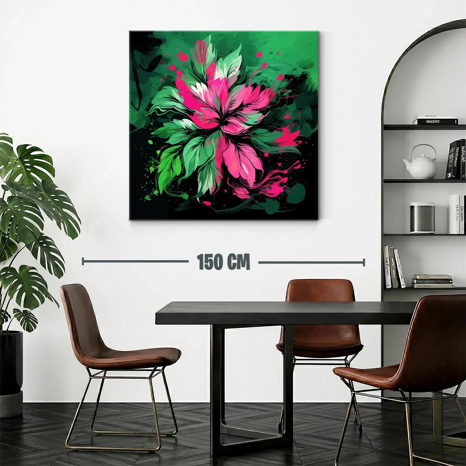 Flor vibrante en tonos verdes y fucsias intensos — miniatura 2