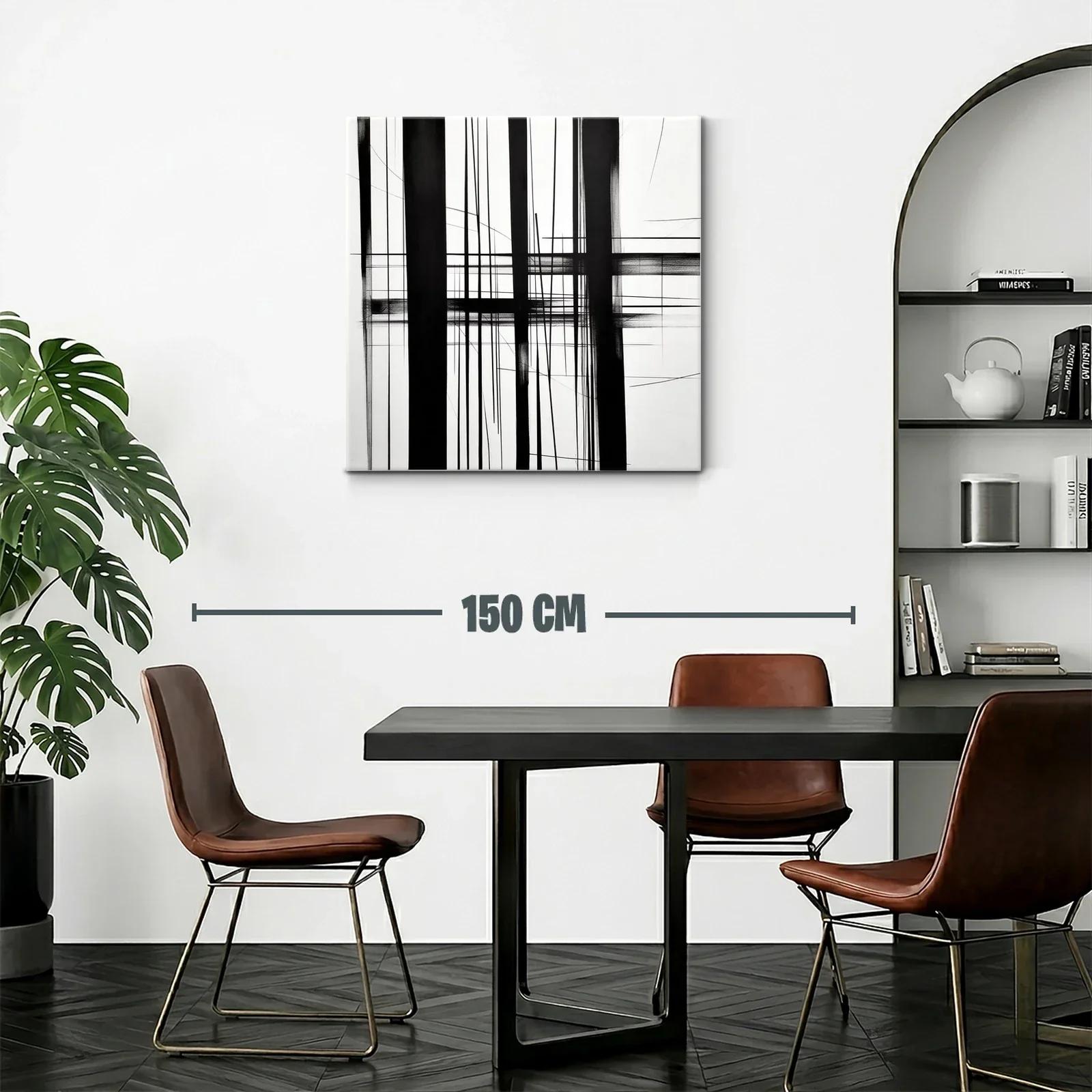 Composición abstracta en blanco y negro con líneas geométricas — miniatura 2