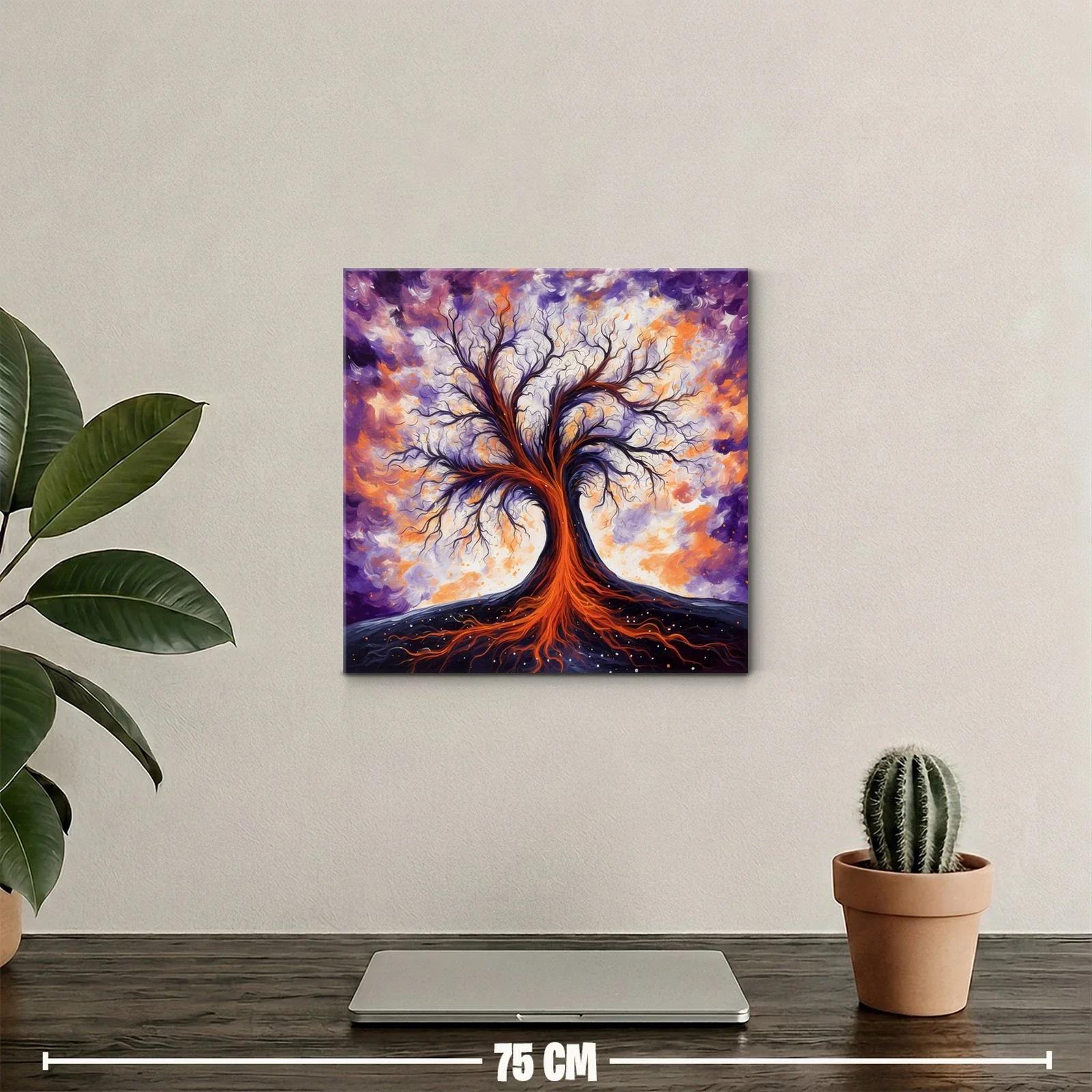 Árbol de fuego entre nubes vibrantes y energía intensa — miniatura 2