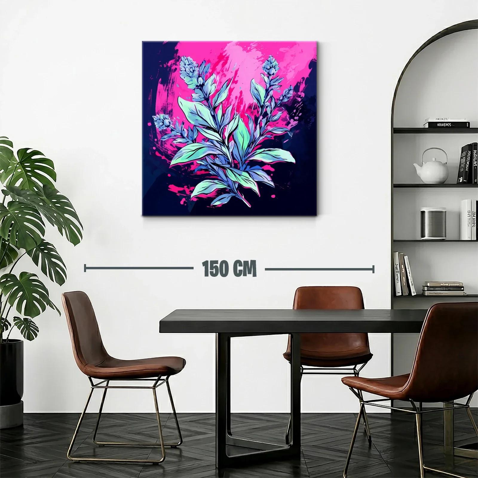 Cuadro floral moderno con tonos vibrantes y contrastes intensos — miniatura 2