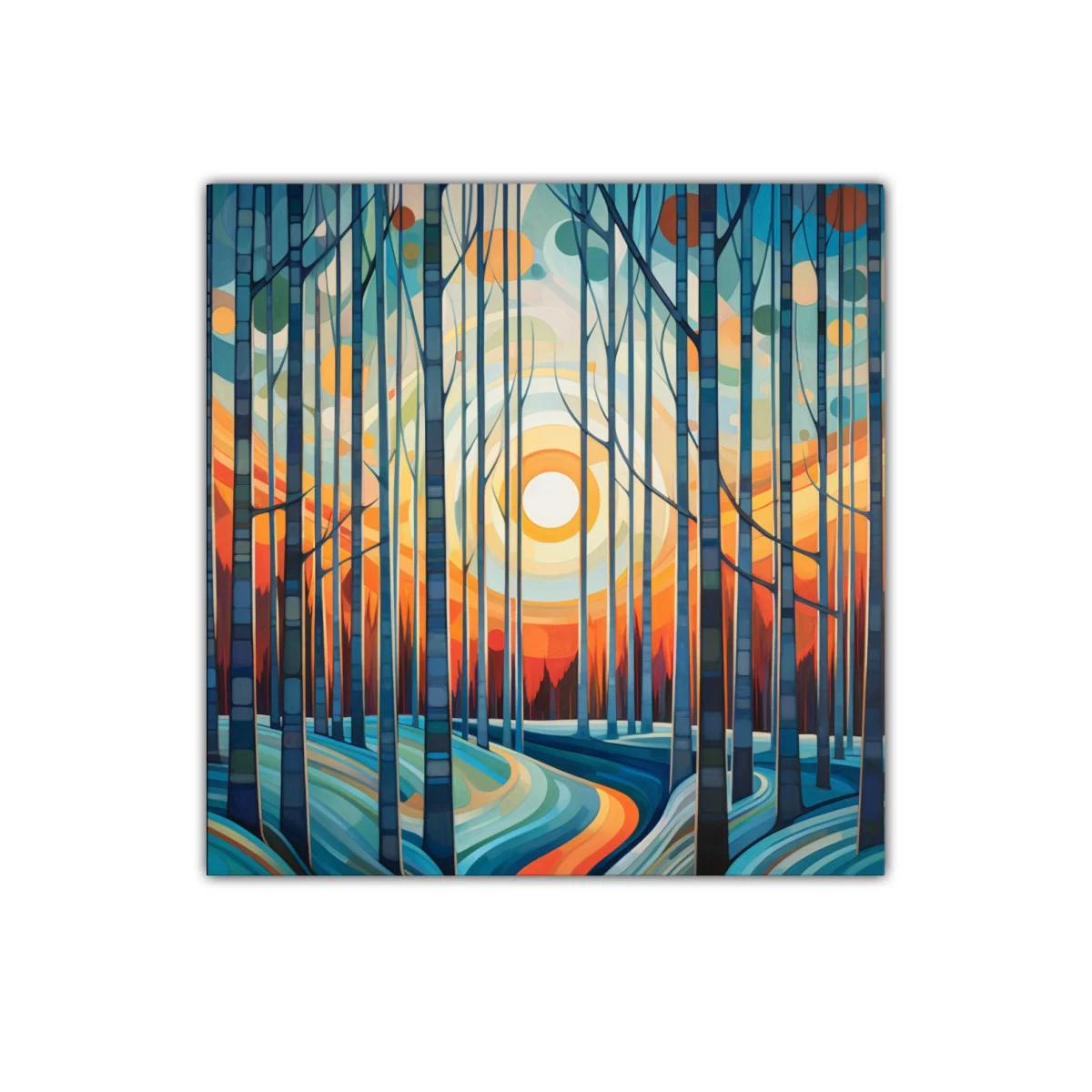 Paisaje forestal abstracto con luz cálida al amanecer — imagen principal