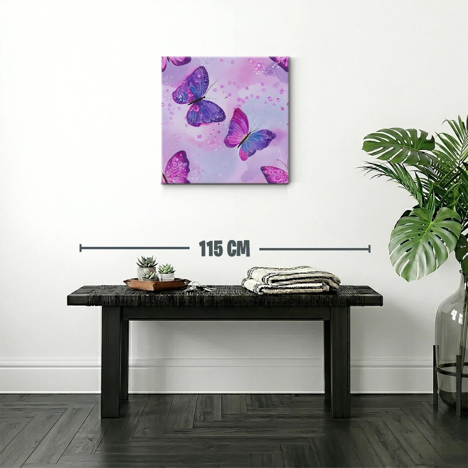 Cuadro mariposas en tonos lilas y violetas — miniatura 2