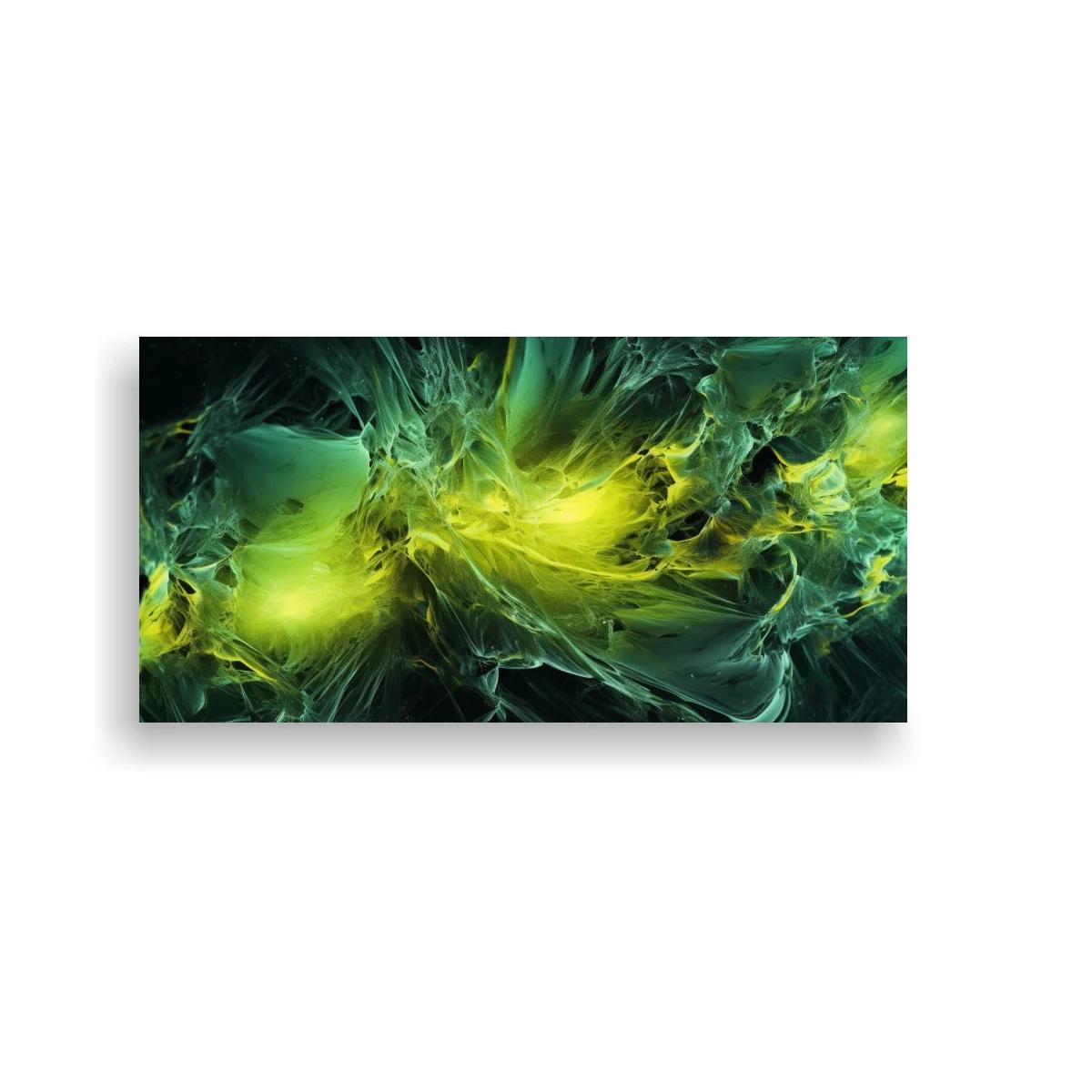 Cuadro remolino de humo verde y dorado — imagen principal