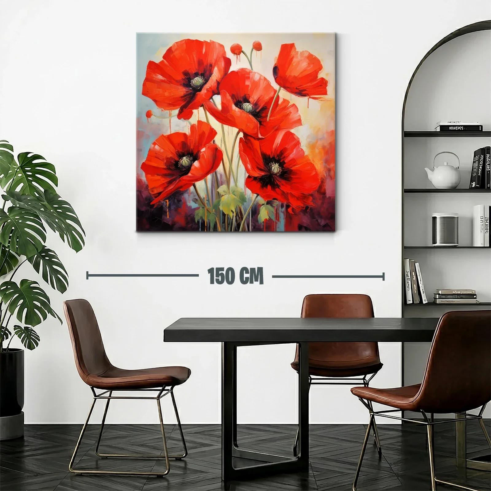 Vibrante composición de amapolas rojas sobre fondo suave — miniatura 2