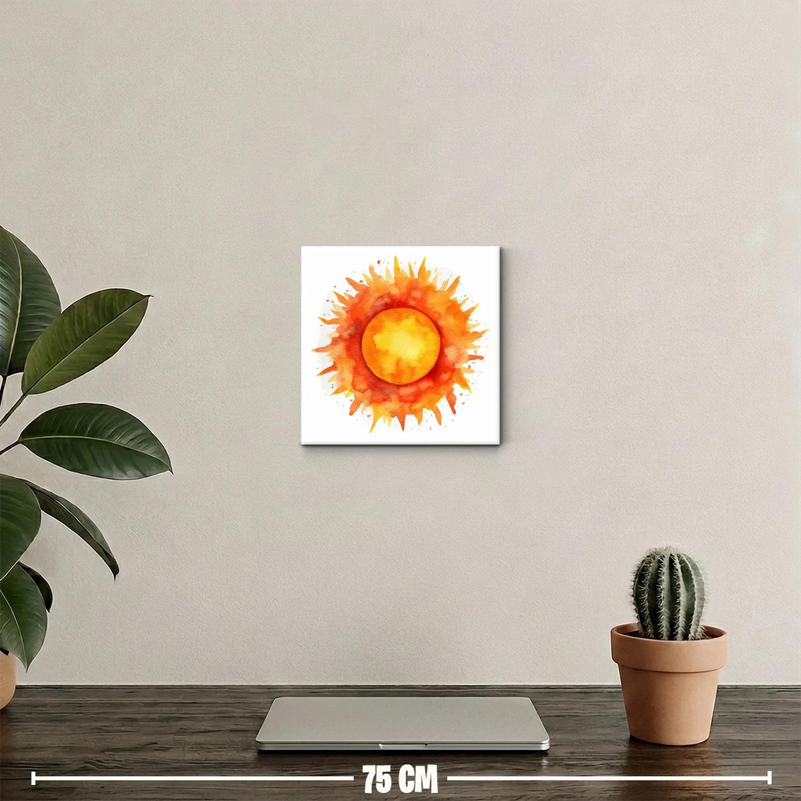 Cuadro decorativo sol vibrante con tonos cálidos y energía — miniatura 2