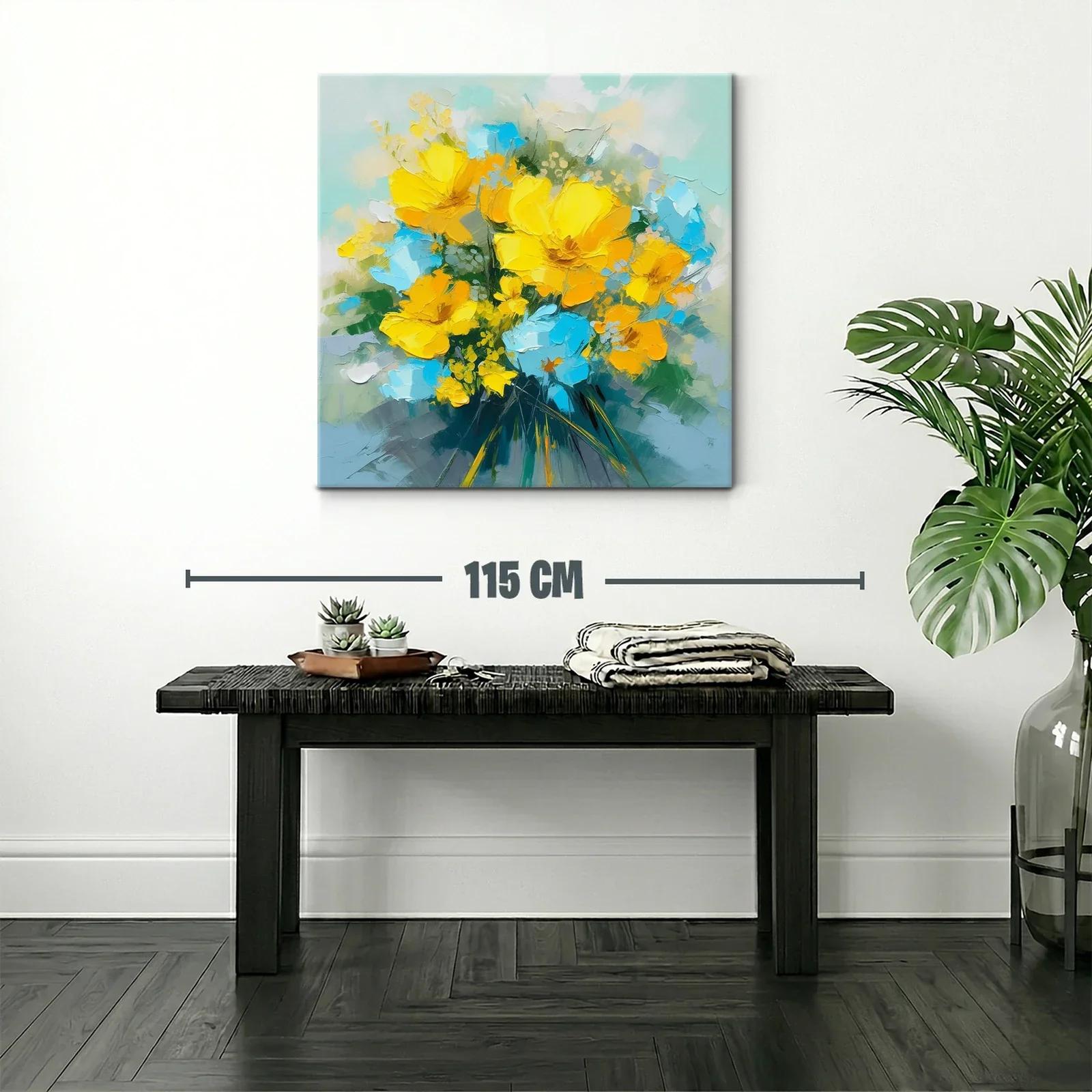 Brillante ramo de flores amarillas y azules vibrantes — miniatura 2