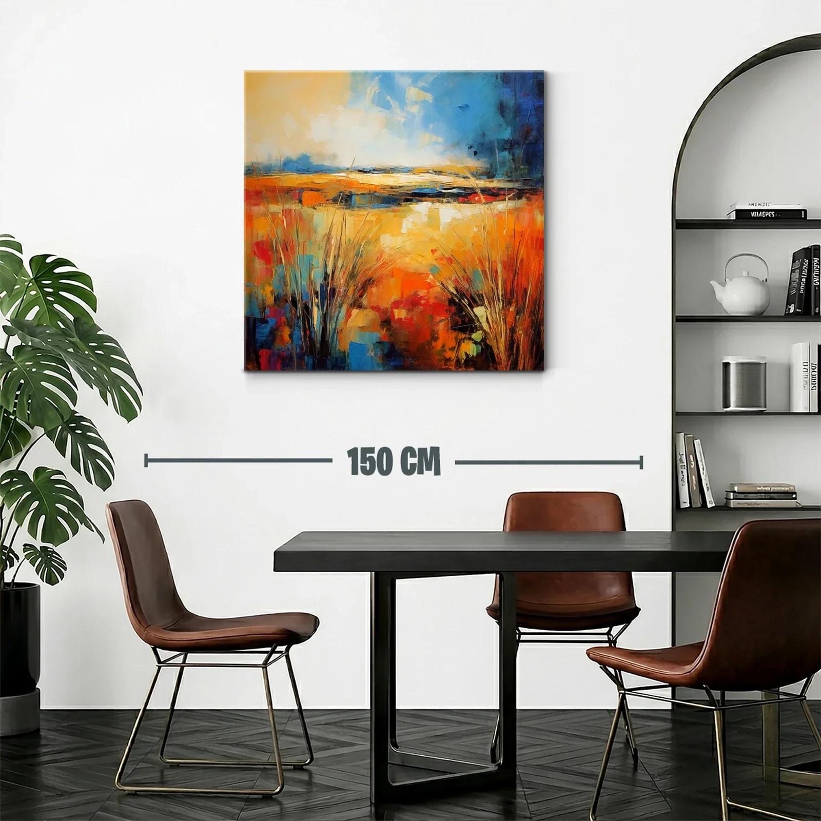 Paisaje abstracto con vibrantes tonos cálidos y fríos — miniatura 2