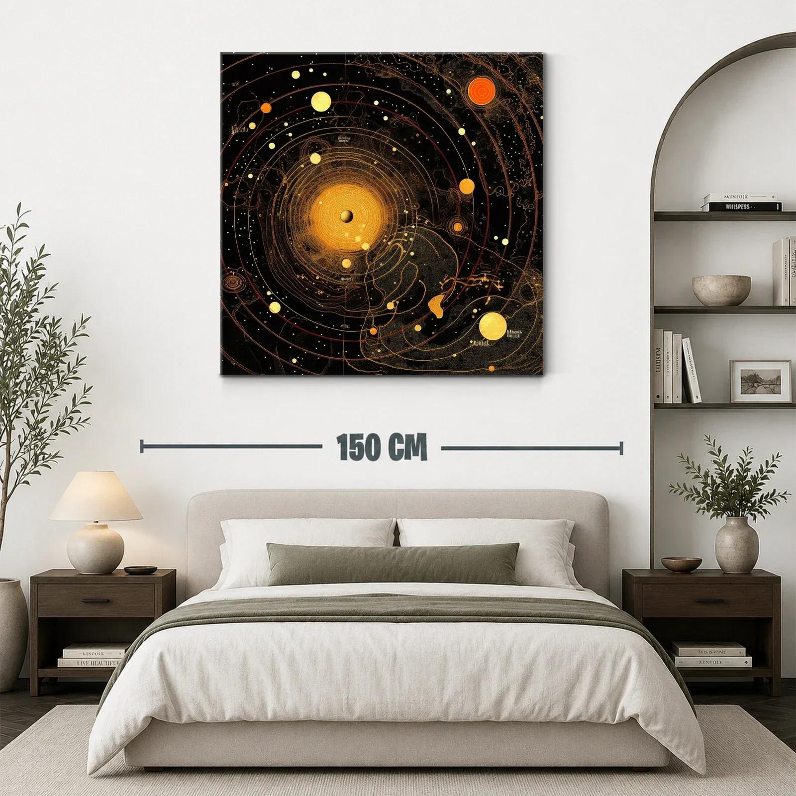 Representación artística del sistema solar con tonos cálidos — miniatura 3