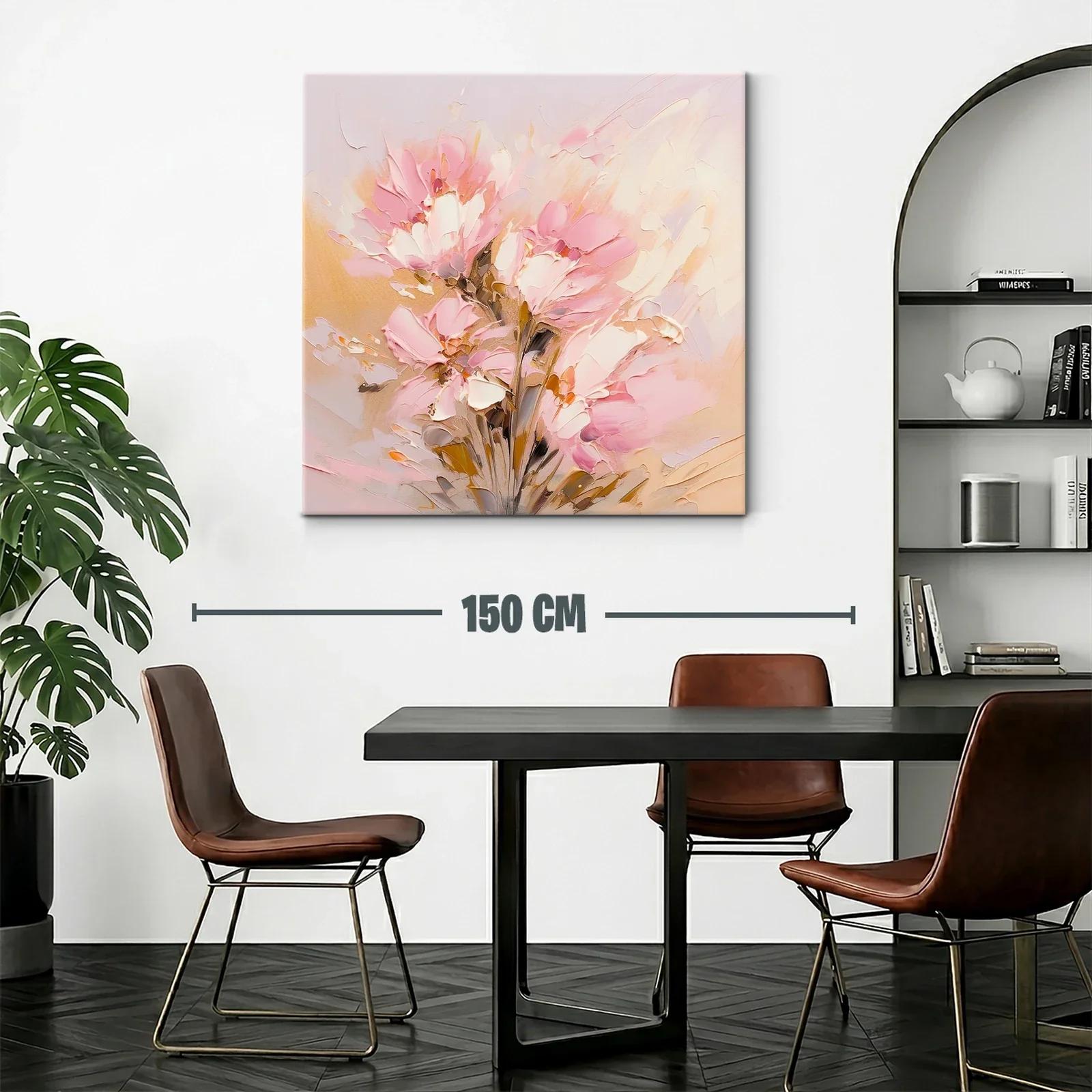 Flores abstractas en suave tonalidad rosa y beige — miniatura 2