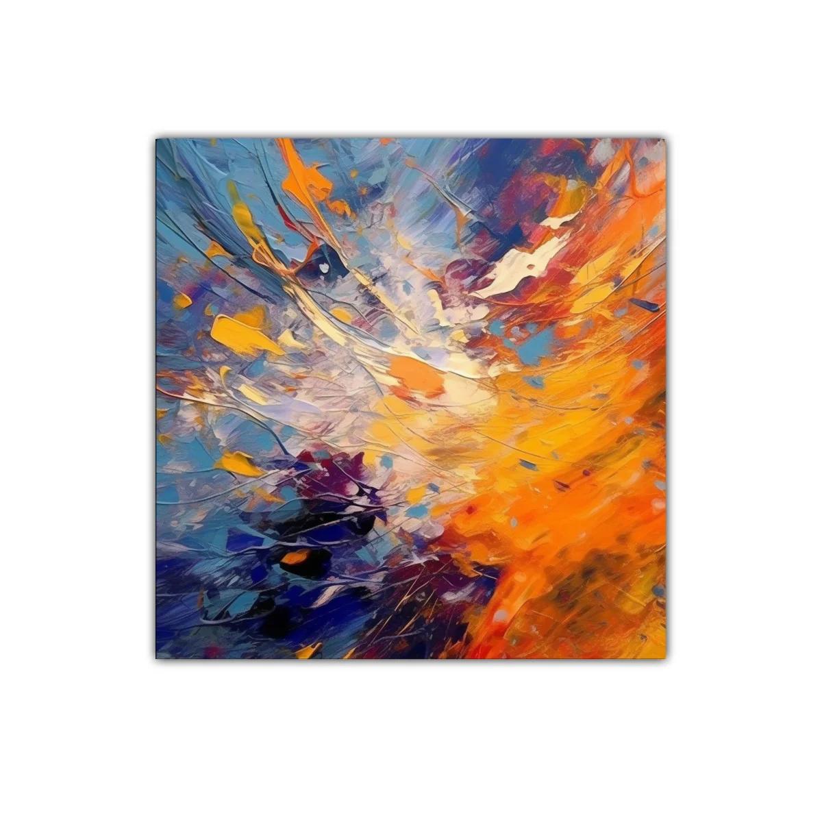 Cuadro abstracto con explosión de colores vibrantes — miniatura 1