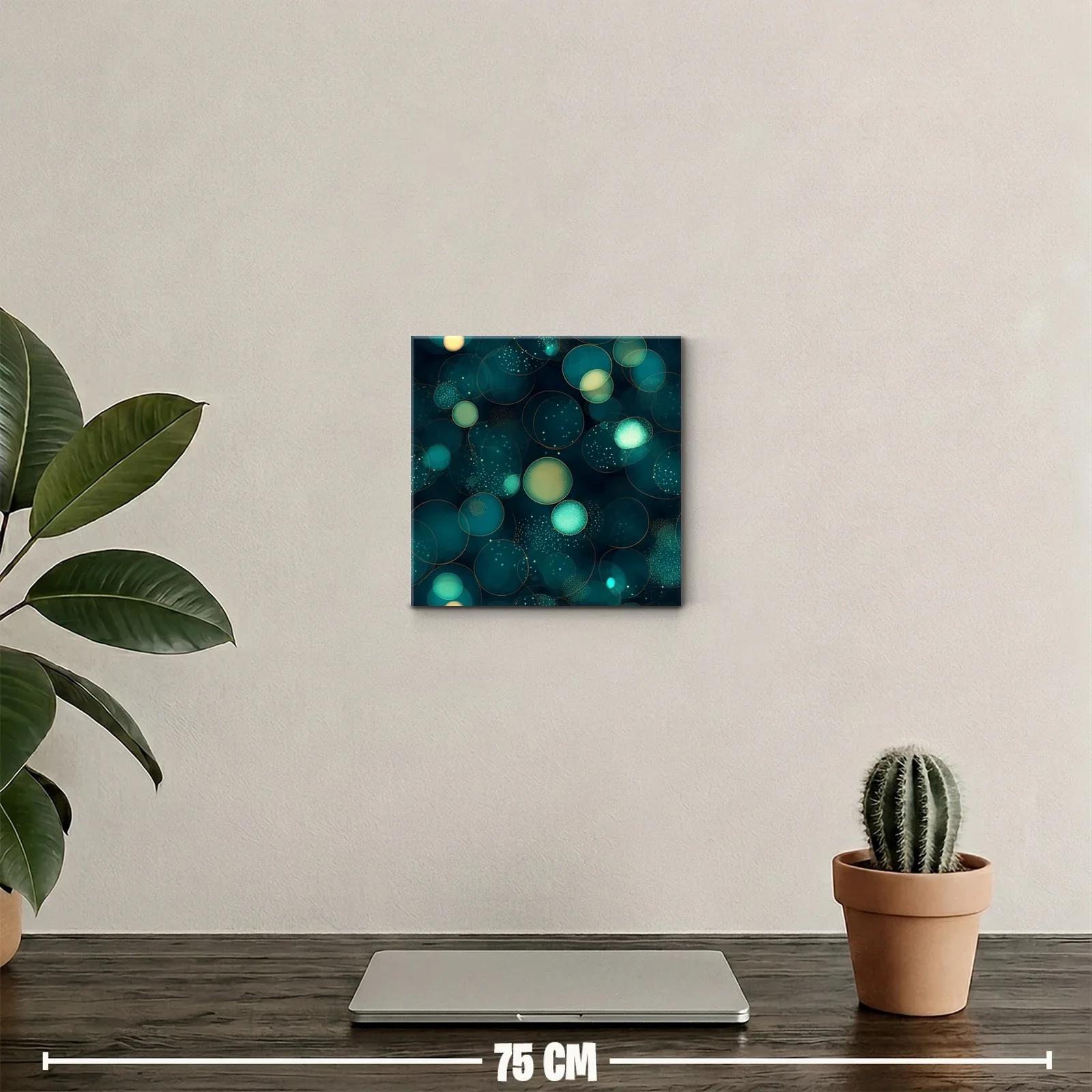 Composición abstracta de círculos brillantes en tonos azul y verde — miniatura 2