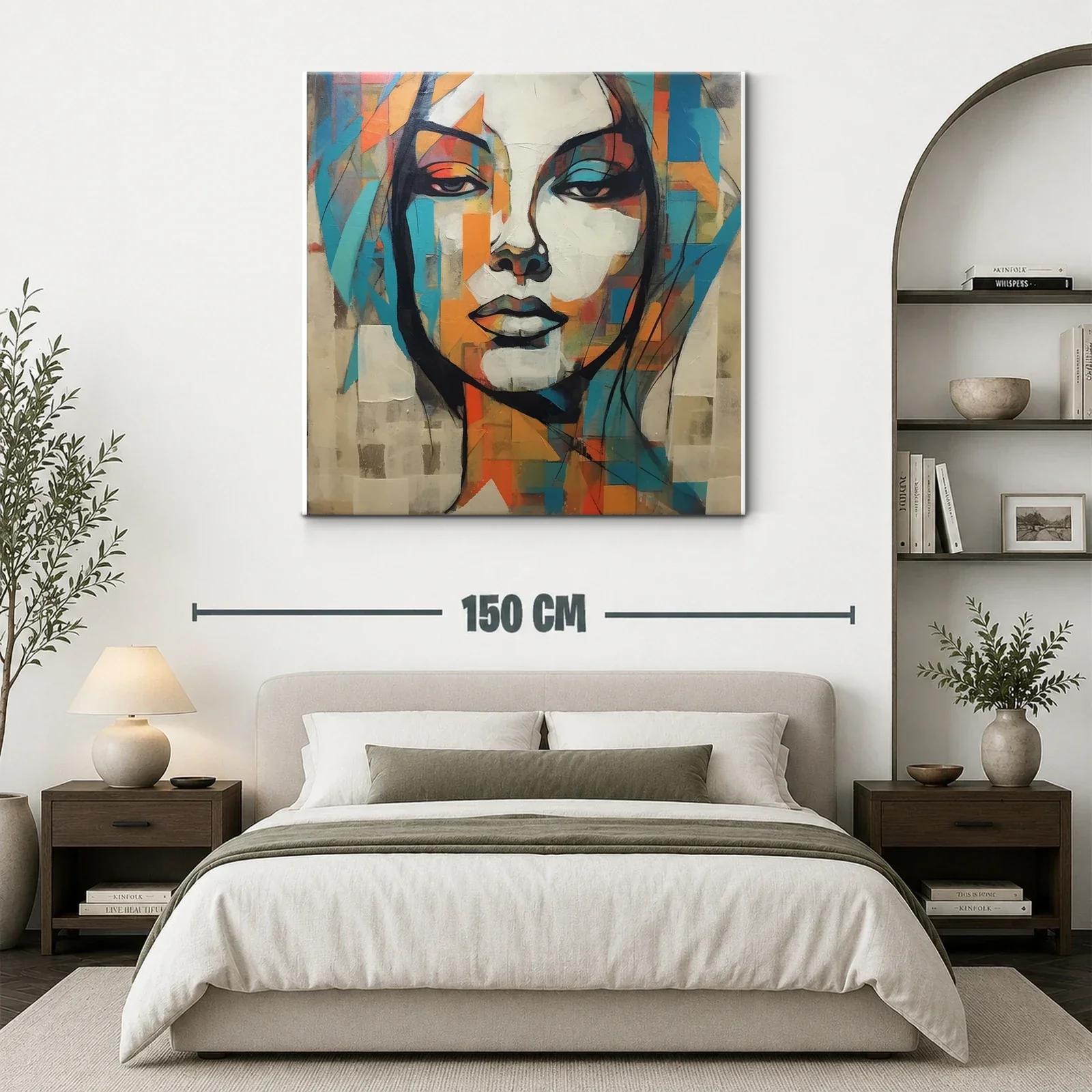 Rostro femenino en tonos cálidos y fríos contrastantes — miniatura 3