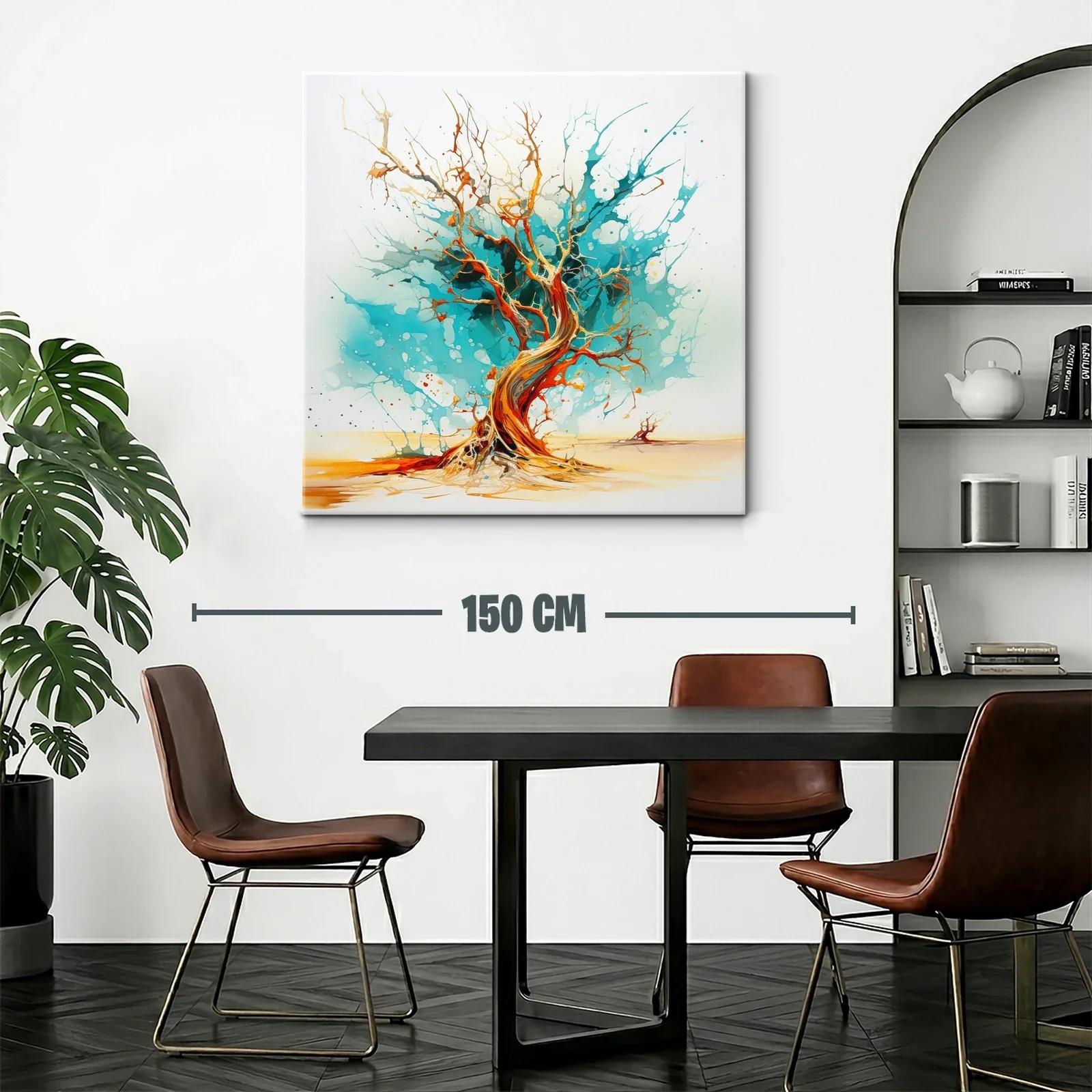 Árbol abstracto en tonos vibrantes y azulados — miniatura 2