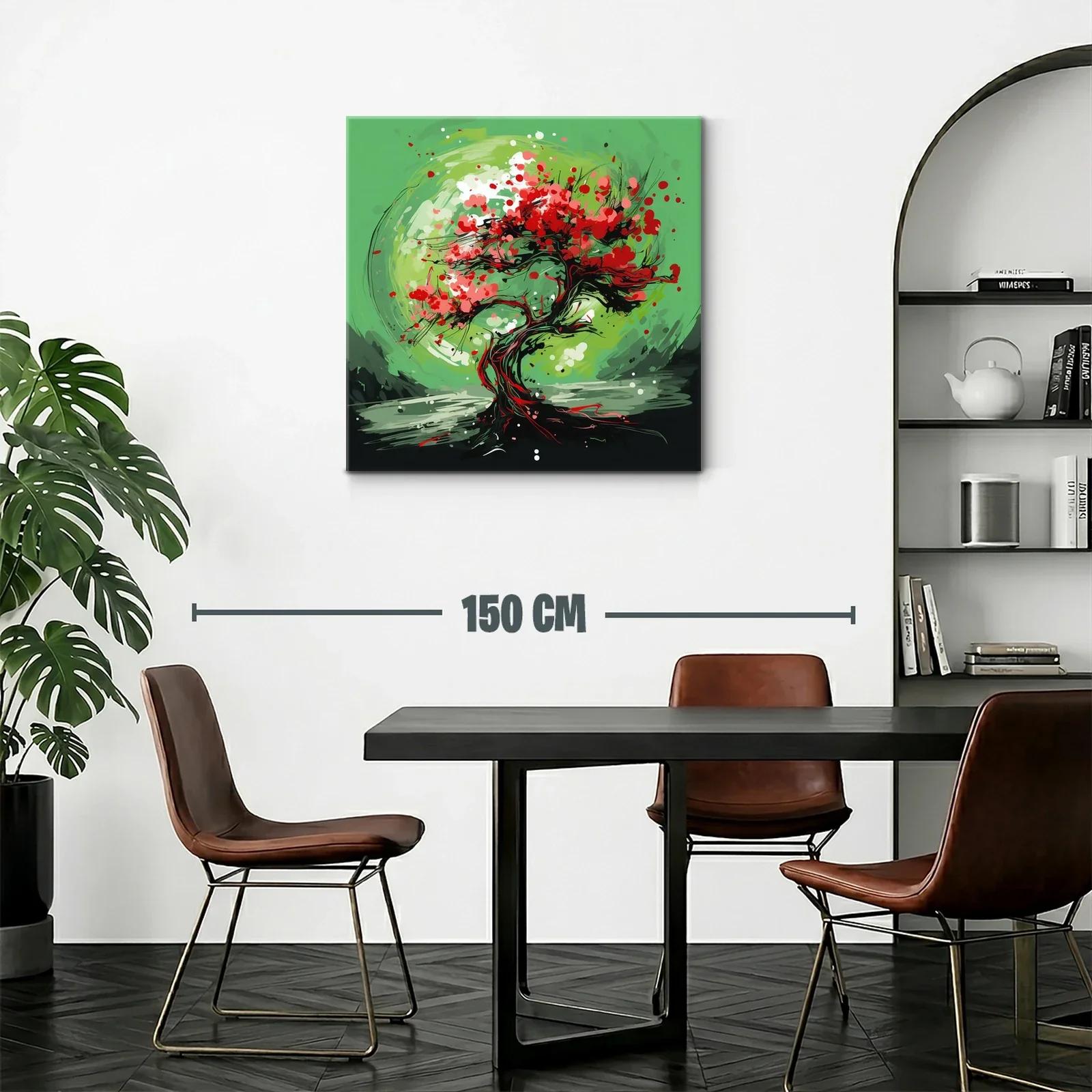 Árbol abstracto con vibrantes tonos verdes y rojos — miniatura 2