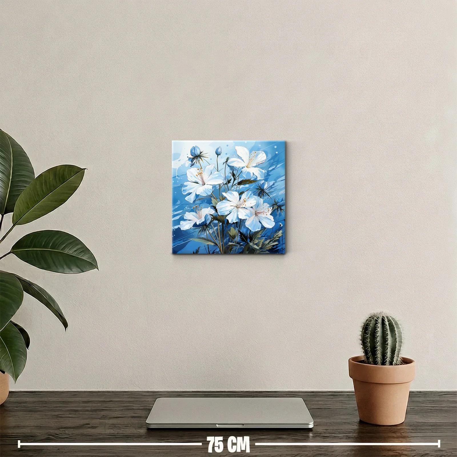 Elegancia floral en tonos frescos y azules vibrantes — miniatura 2