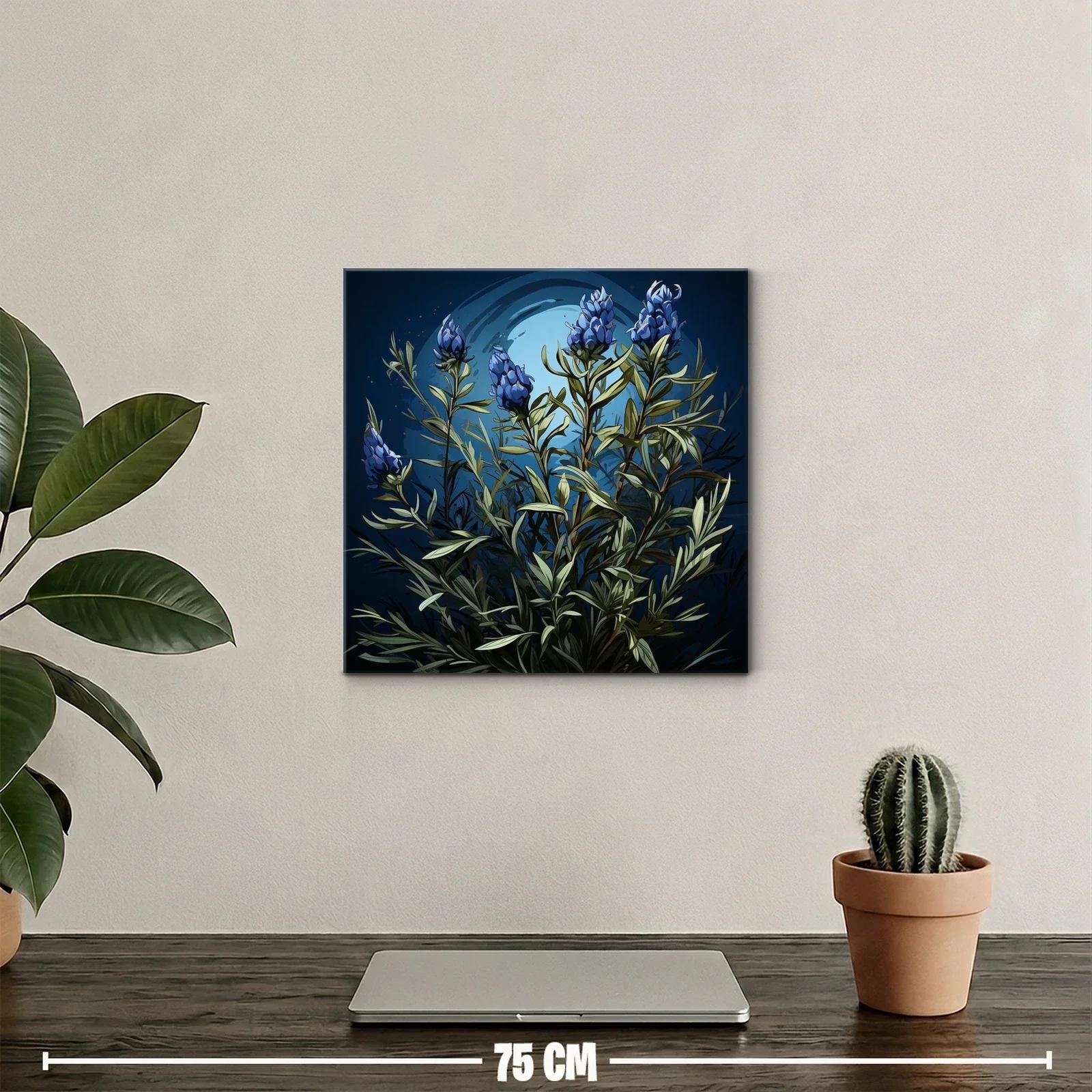 Ramillete nocturno de flores azules con follaje verde — miniatura 2