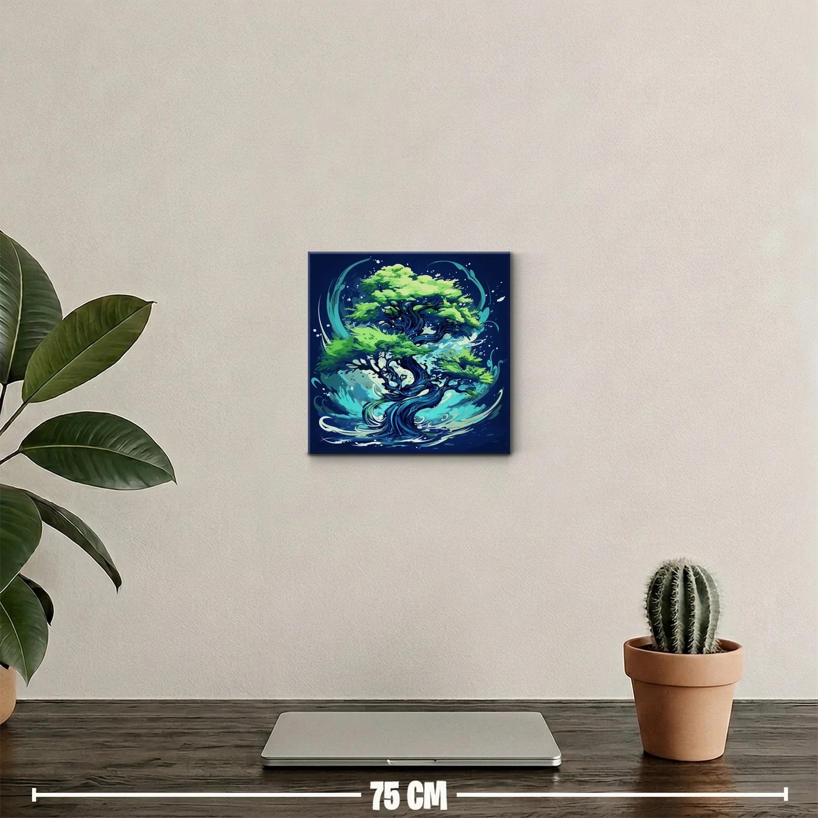 Árbol vibrante en movimiento con tonos verdes y azules — miniatura 2