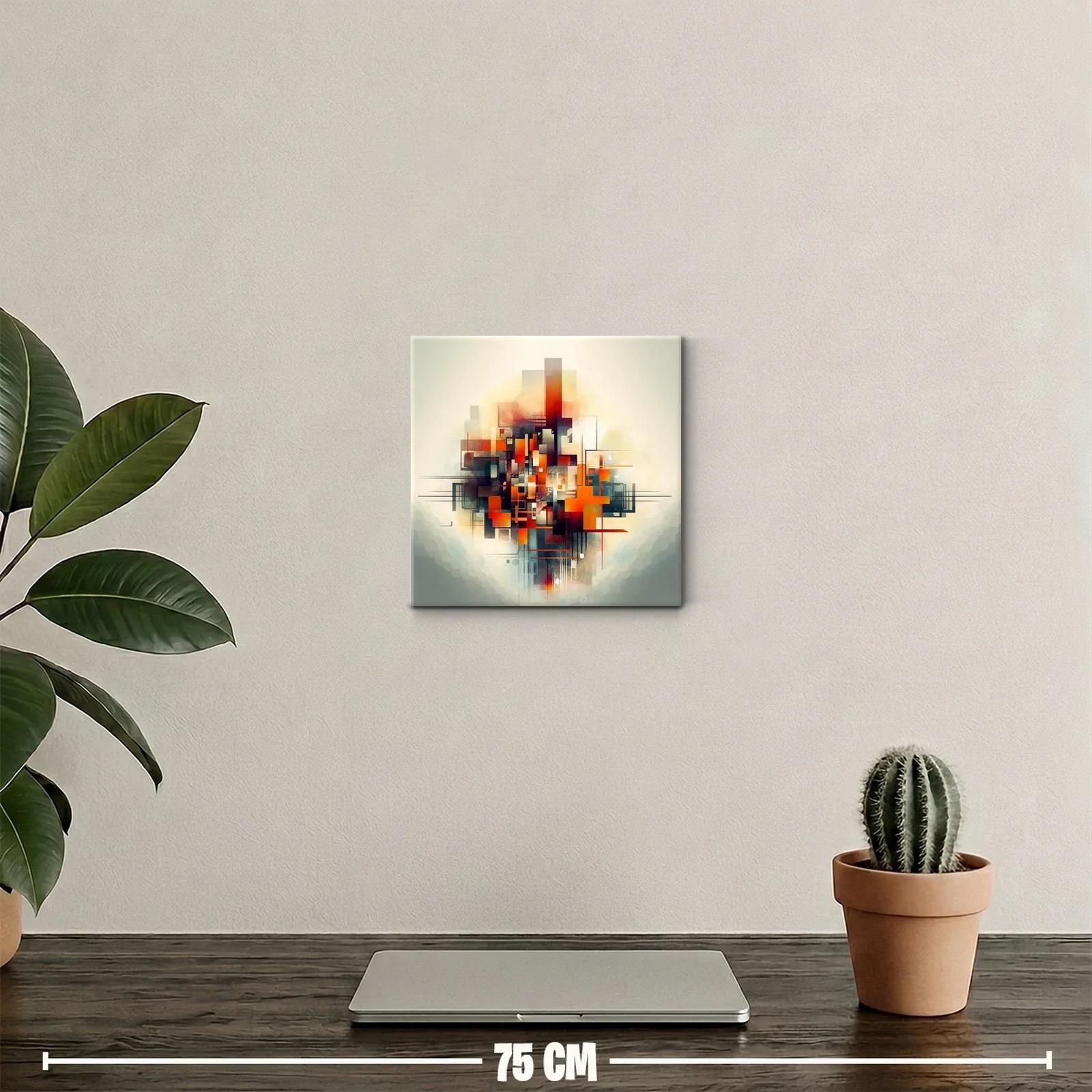 Composición Abstracta en Tonos Cálidos y Fríos — miniatura 2
