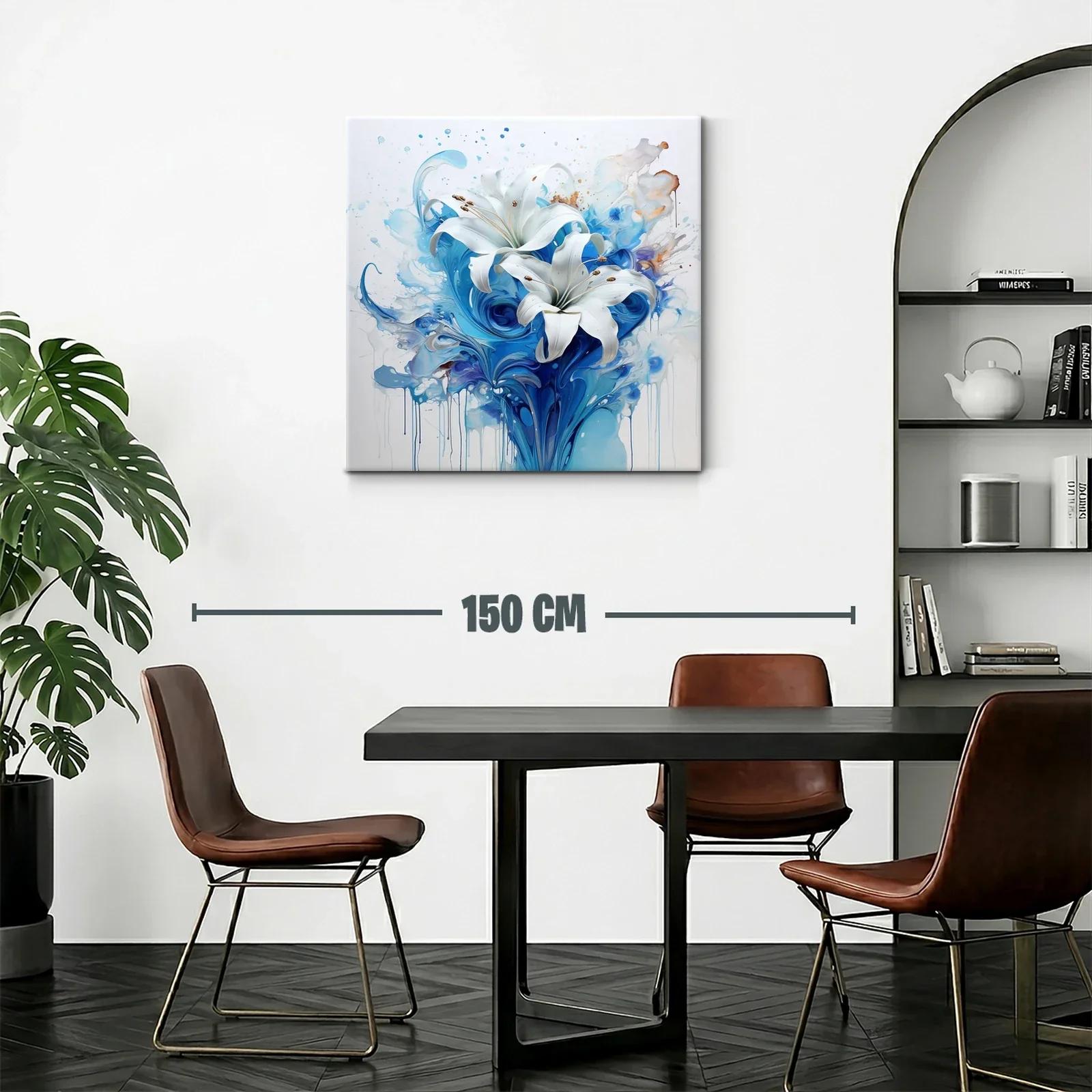 Elegancia floral en tonos azules y blanco puro — miniatura 2
