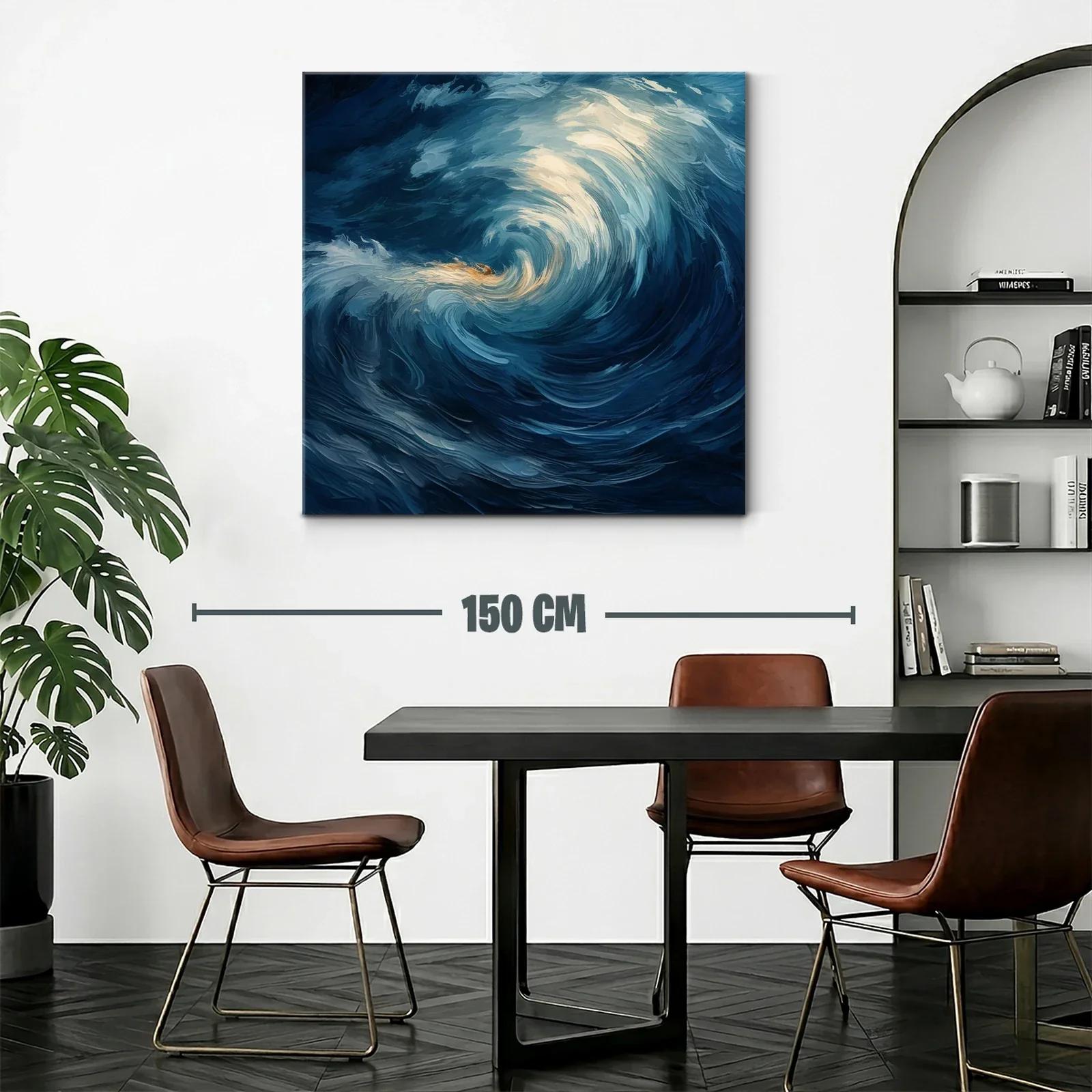 Espiral de Olas en Tonos Azul Profundo y Crema — miniatura 2