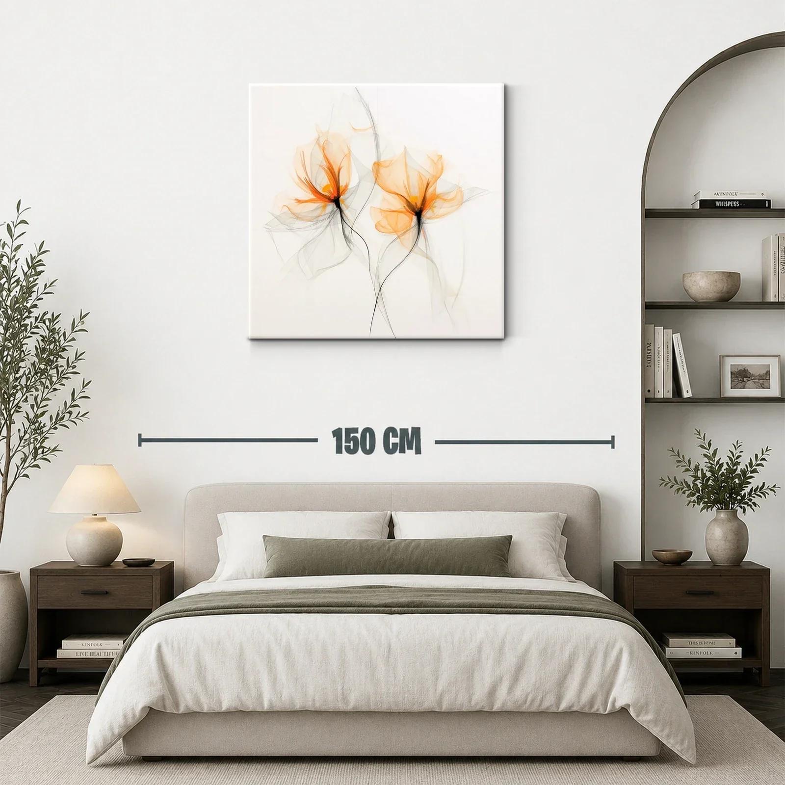 Flores etéreas en tonos naranjas y grises suaves — miniatura 3