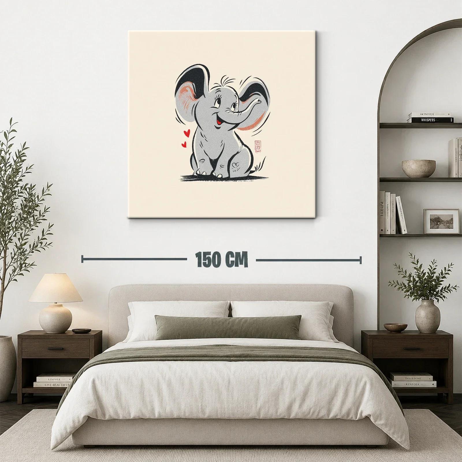 Cuadro infantil de elefante adorable con carisma — miniatura 3