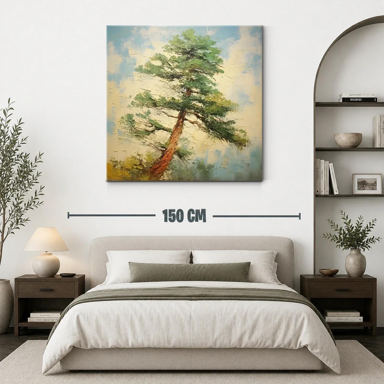 Cuadro de árbol solitario con cielo azul y tonos naturales — miniatura 3