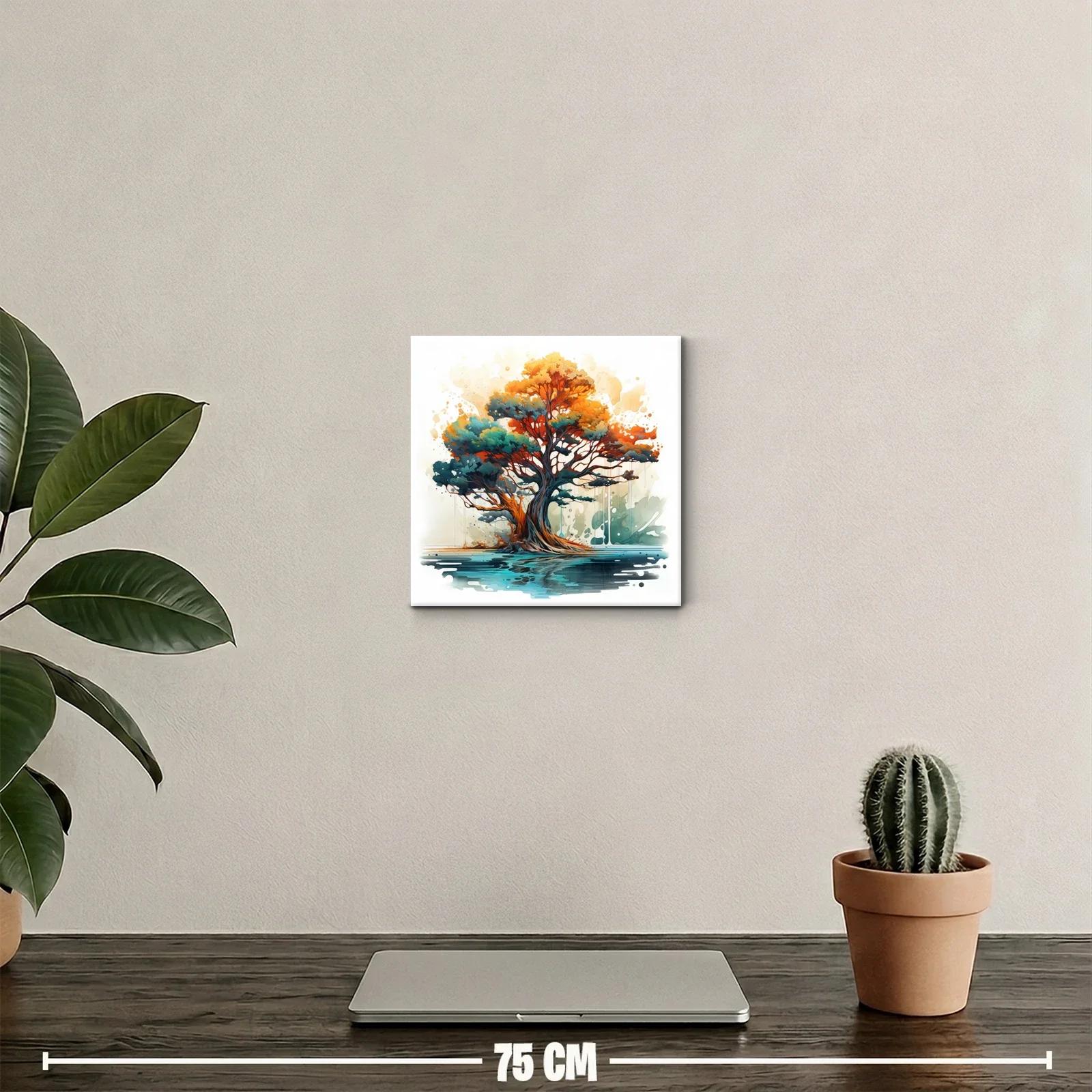 Árbol vibrante con reflejo en agua llena de color y vida — miniatura 2
