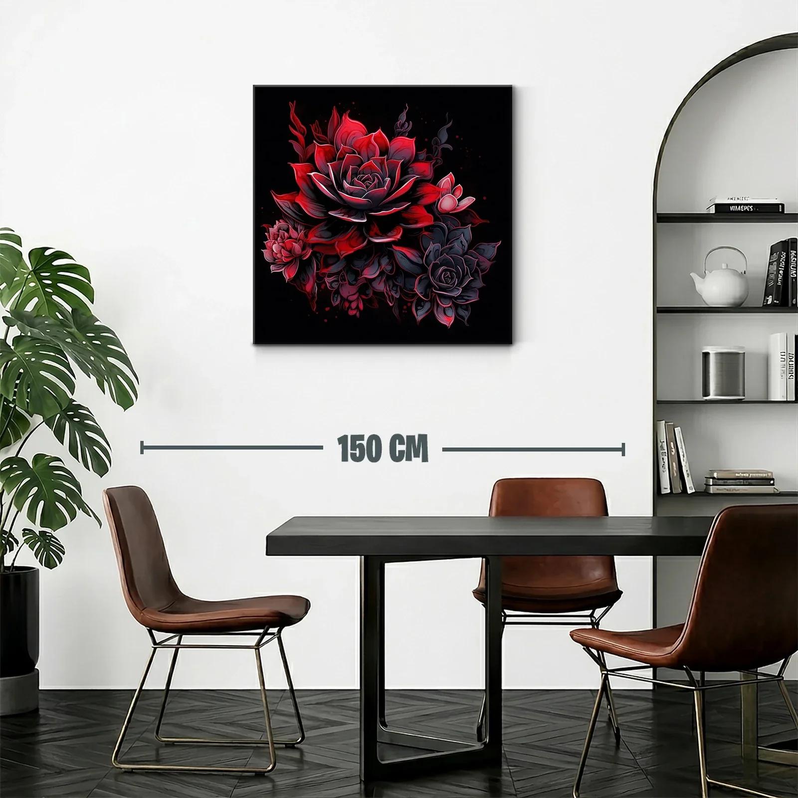 Ramo de flores vibrantes en tonos rojos y negros — miniatura 2