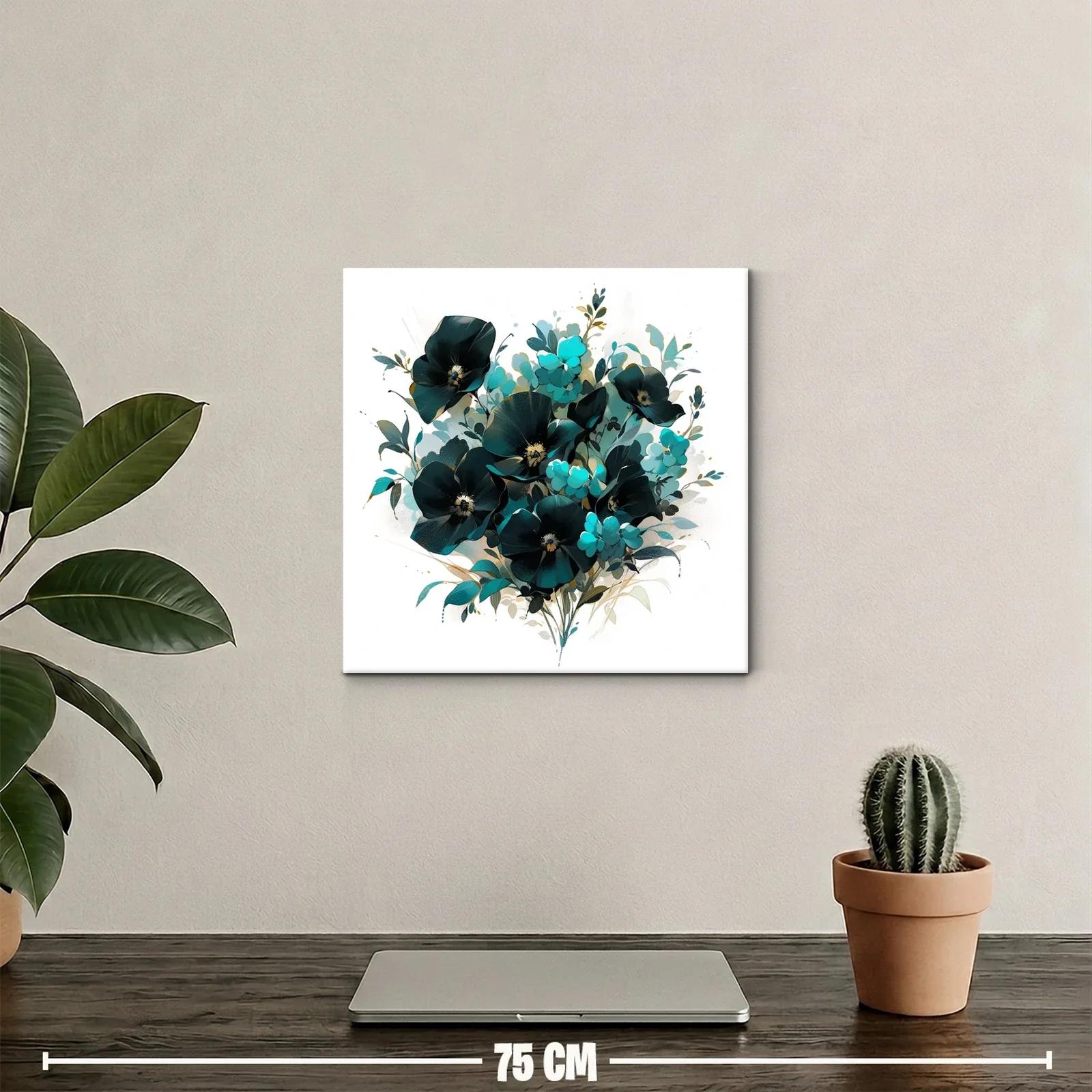 Composición floral moderna en tonos azul y negro — miniatura 2