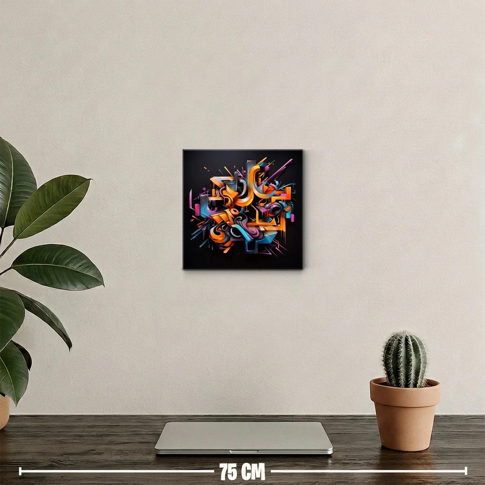 Composición abstracta en colores vibrantes y formas dinámicas — miniatura 2