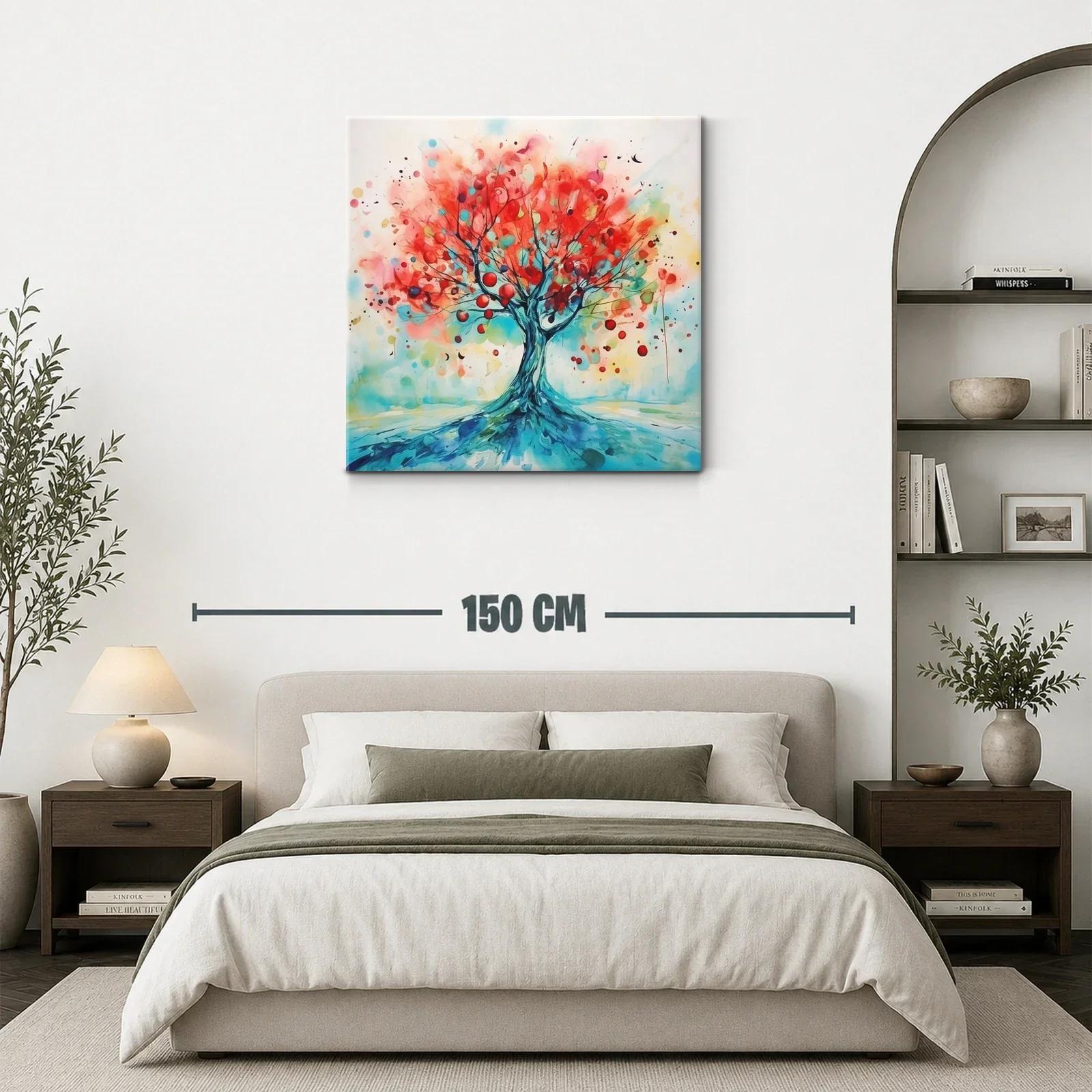 Árbol vibrante en tonos cálidos y fríos — miniatura 3