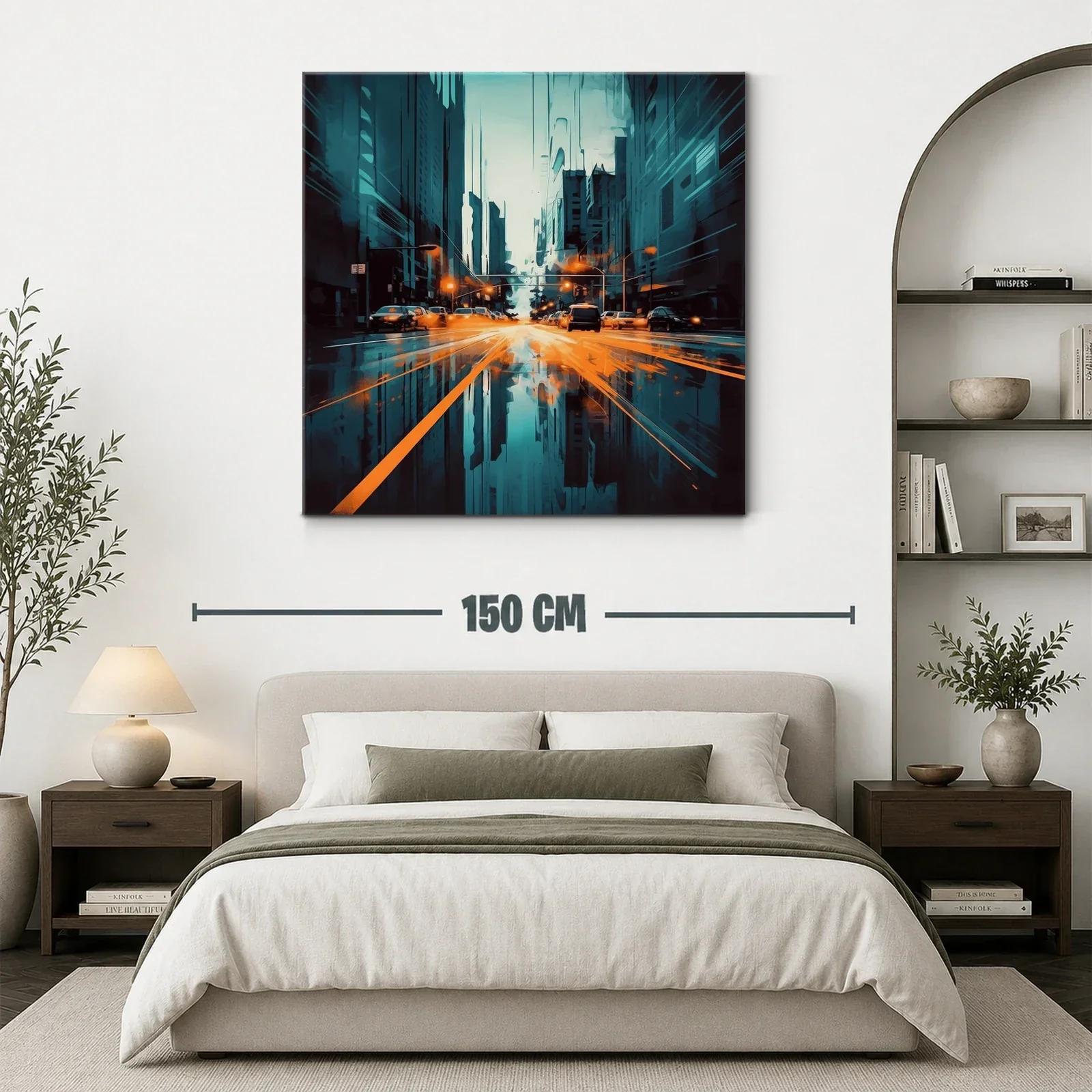 Movimiento urbano con luces vibrantes en ciudad moderna — miniatura 3