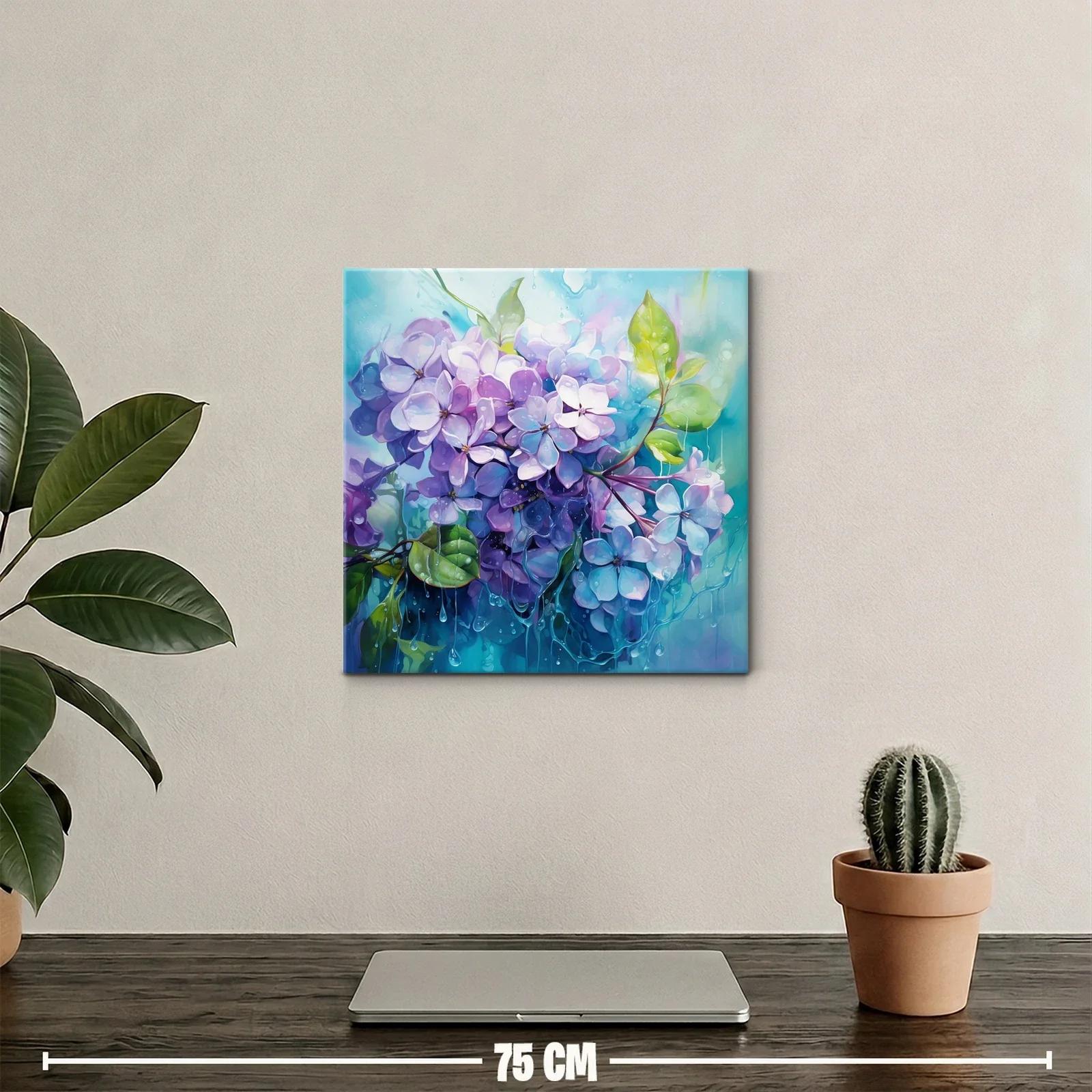 Ramillete de flores lilas con gotas de agua fresca — miniatura 2