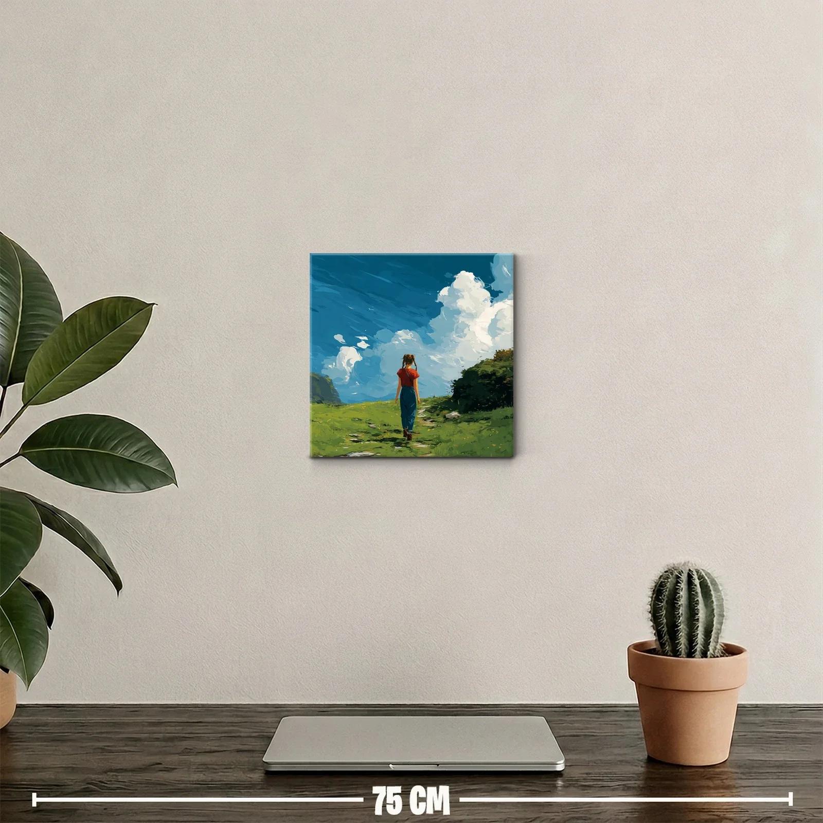 Paseo solitario en paisaje natural con cielo despejado — miniatura 2