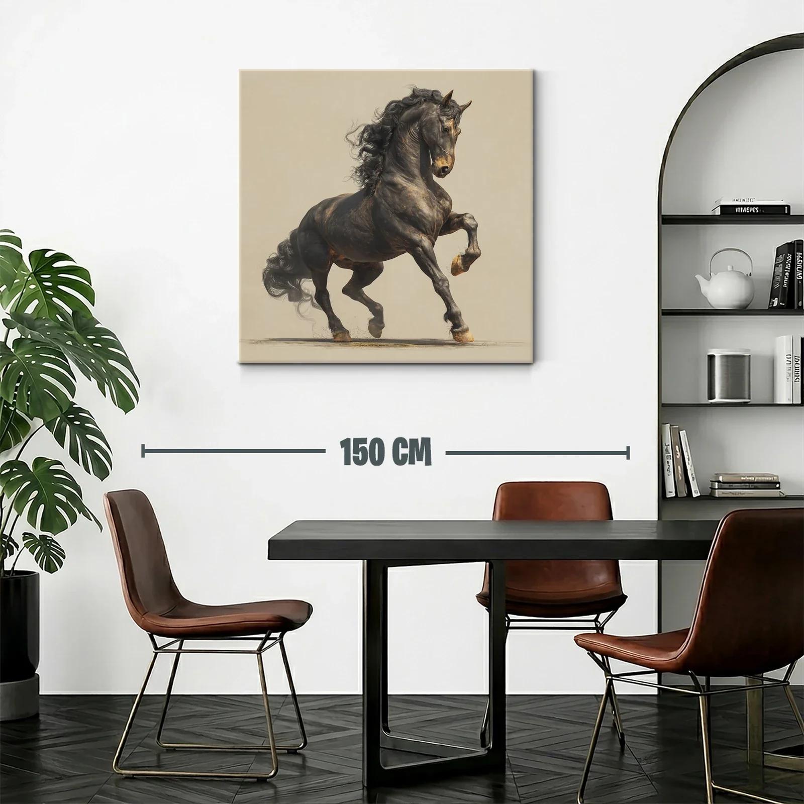 Caballo negro explosivo en movimiento elegante — miniatura 2
