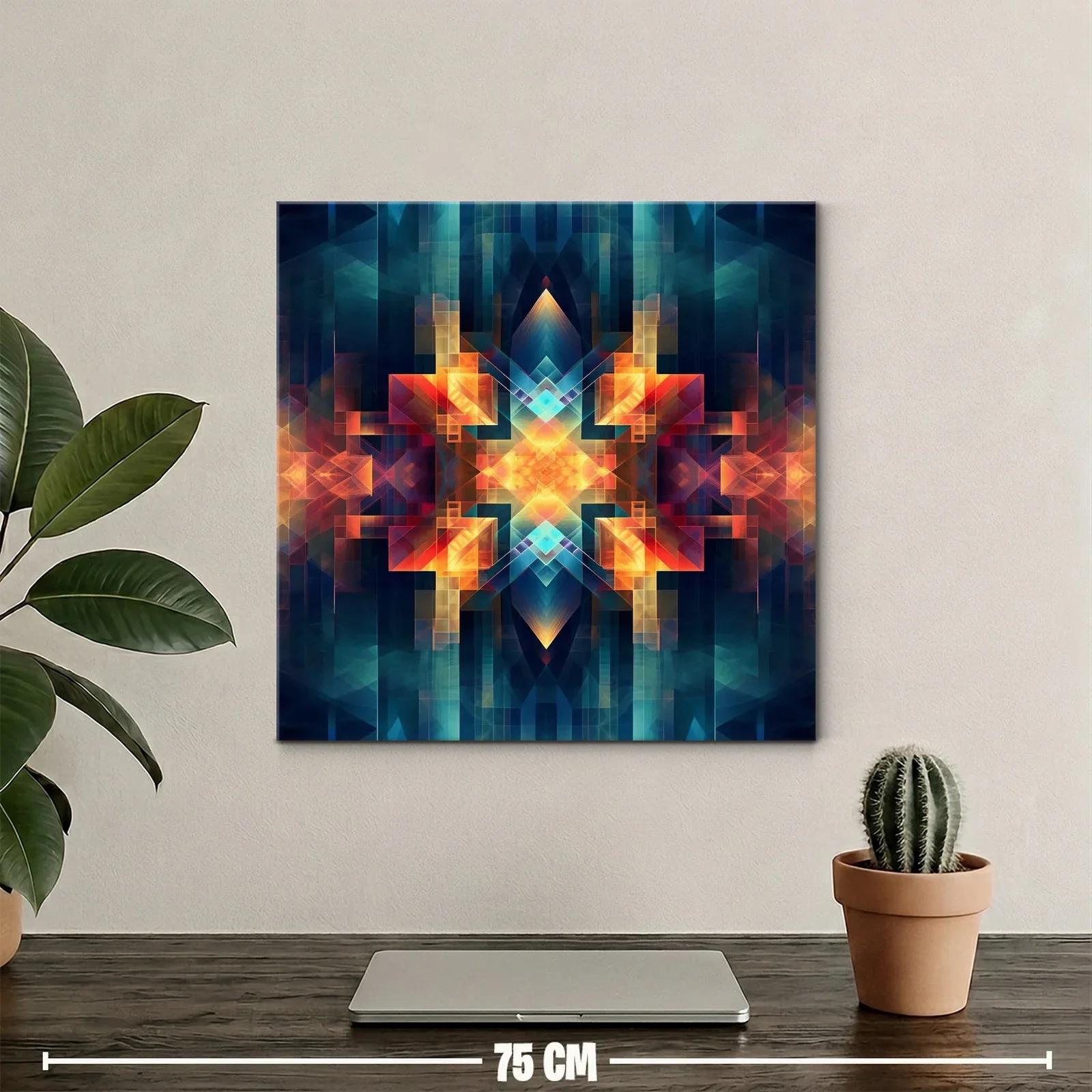 Diseño geométrico luminoso con vibrantes tonos cálidos y fríos — miniatura 2