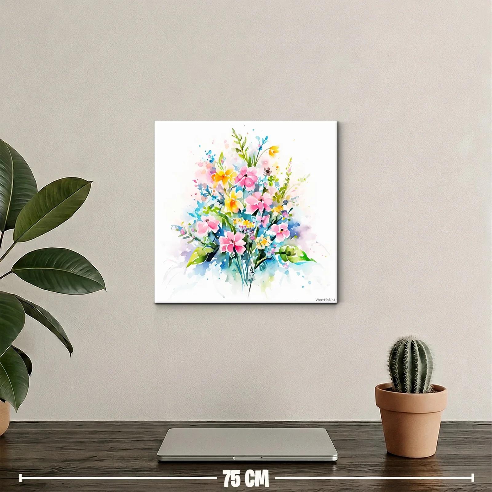 Bello ramo floral en acuarela con tonos pastel brillantes — miniatura 2