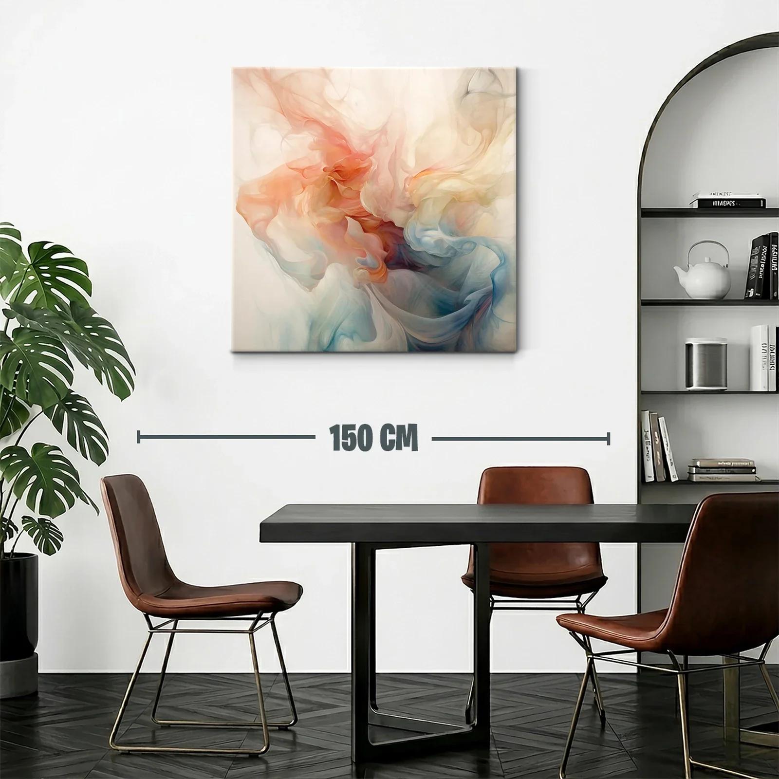 Arte abstracto en tonos cálidos y fríos con movimiento fluido — miniatura 2