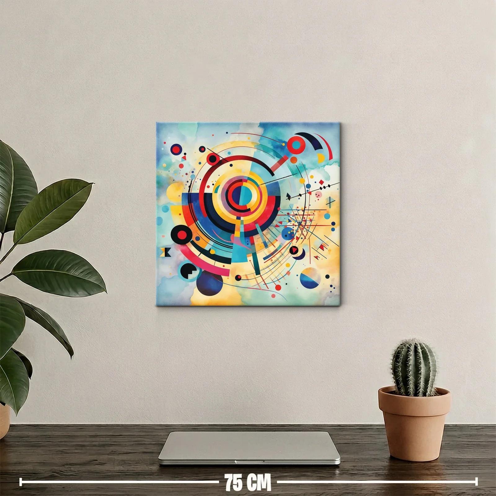 Composición abstracta con círculos y líneas dinámicas — miniatura 2