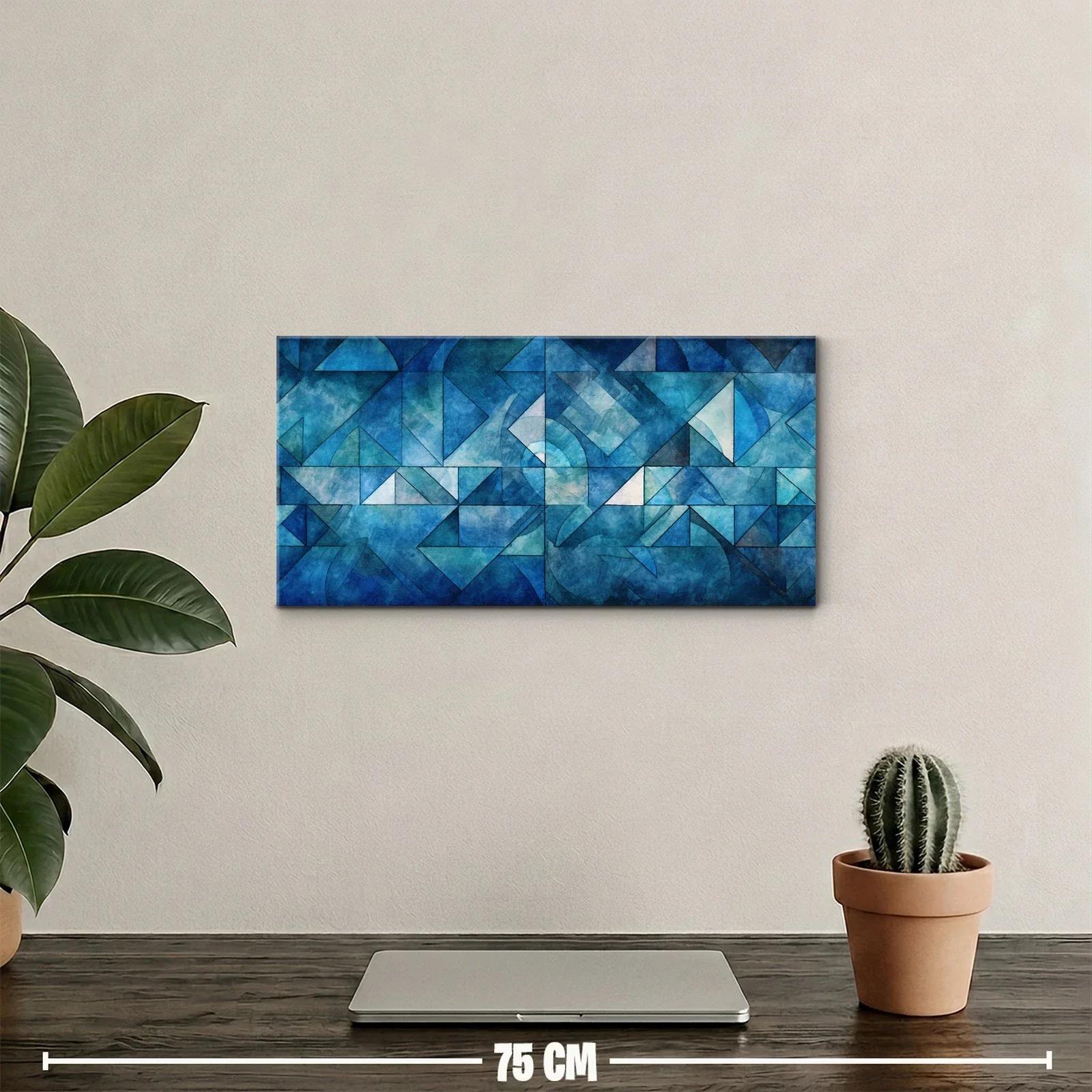Cuadro de triángulos azules con planos semitransparentes — miniatura 2