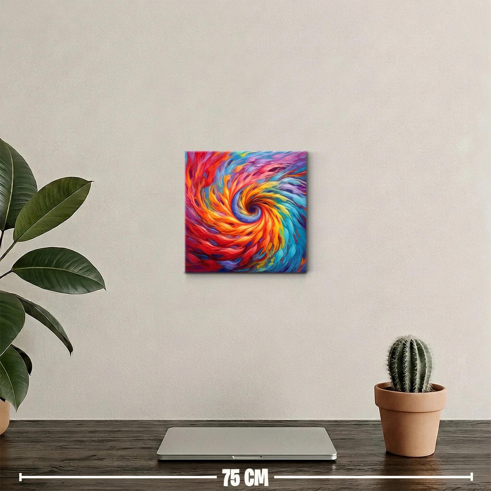 Cuadro abstracto en espiral con explosión de colores vivos — miniatura 2