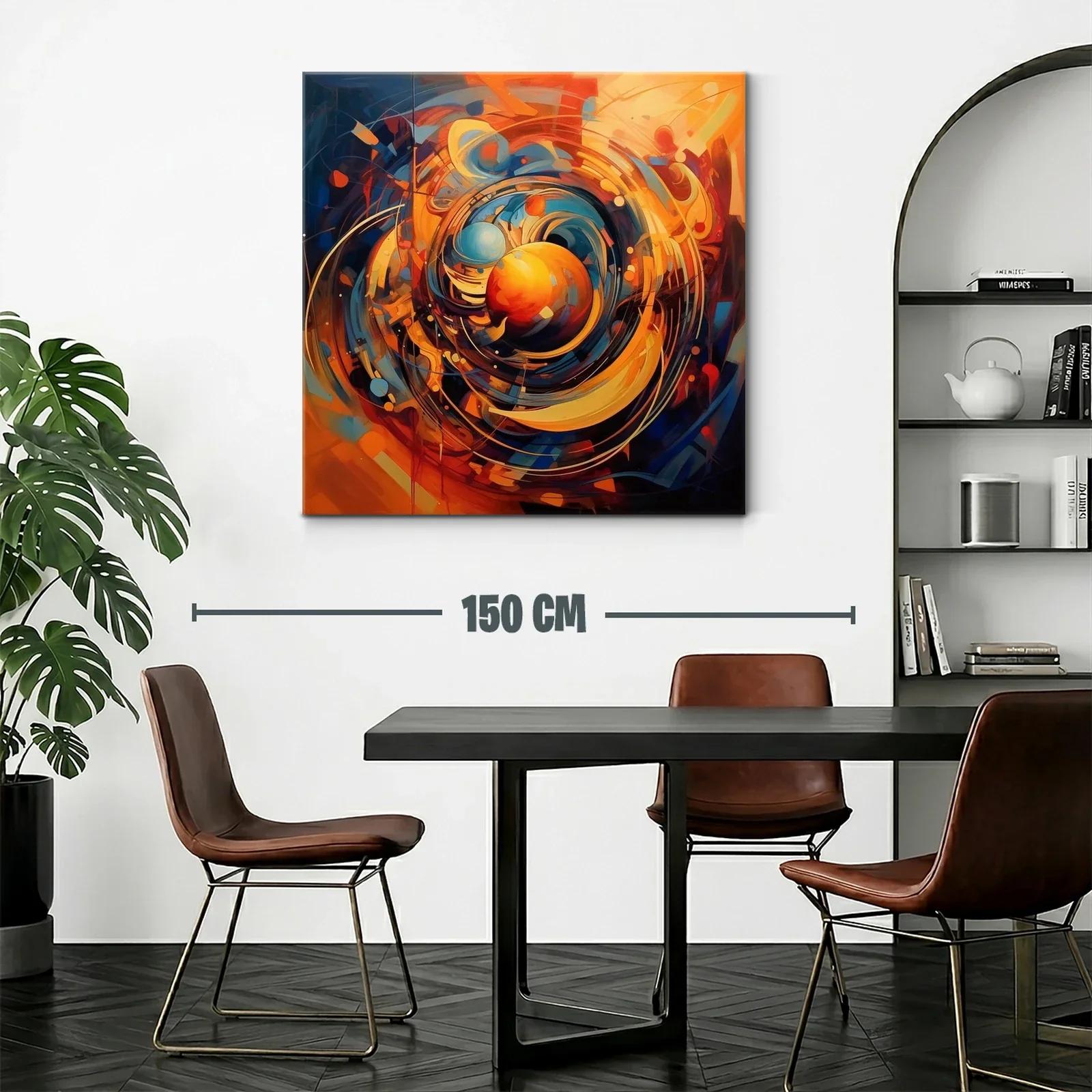 Cuadro abstracto con energía y movimiento en tonos cálidos — miniatura 2