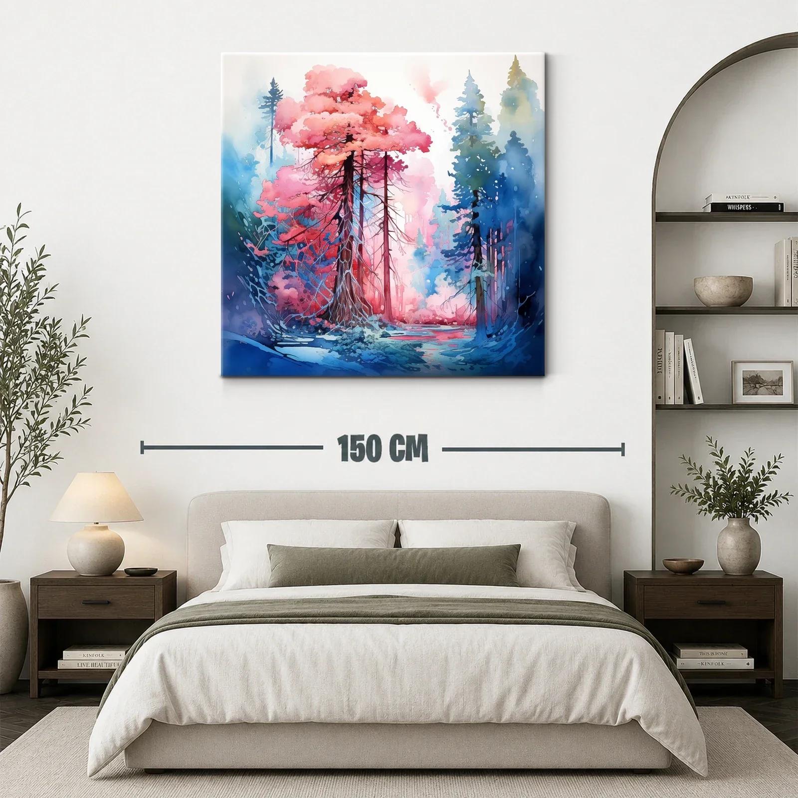 Bosque de ensueño con tonos rosas y azules — miniatura 3