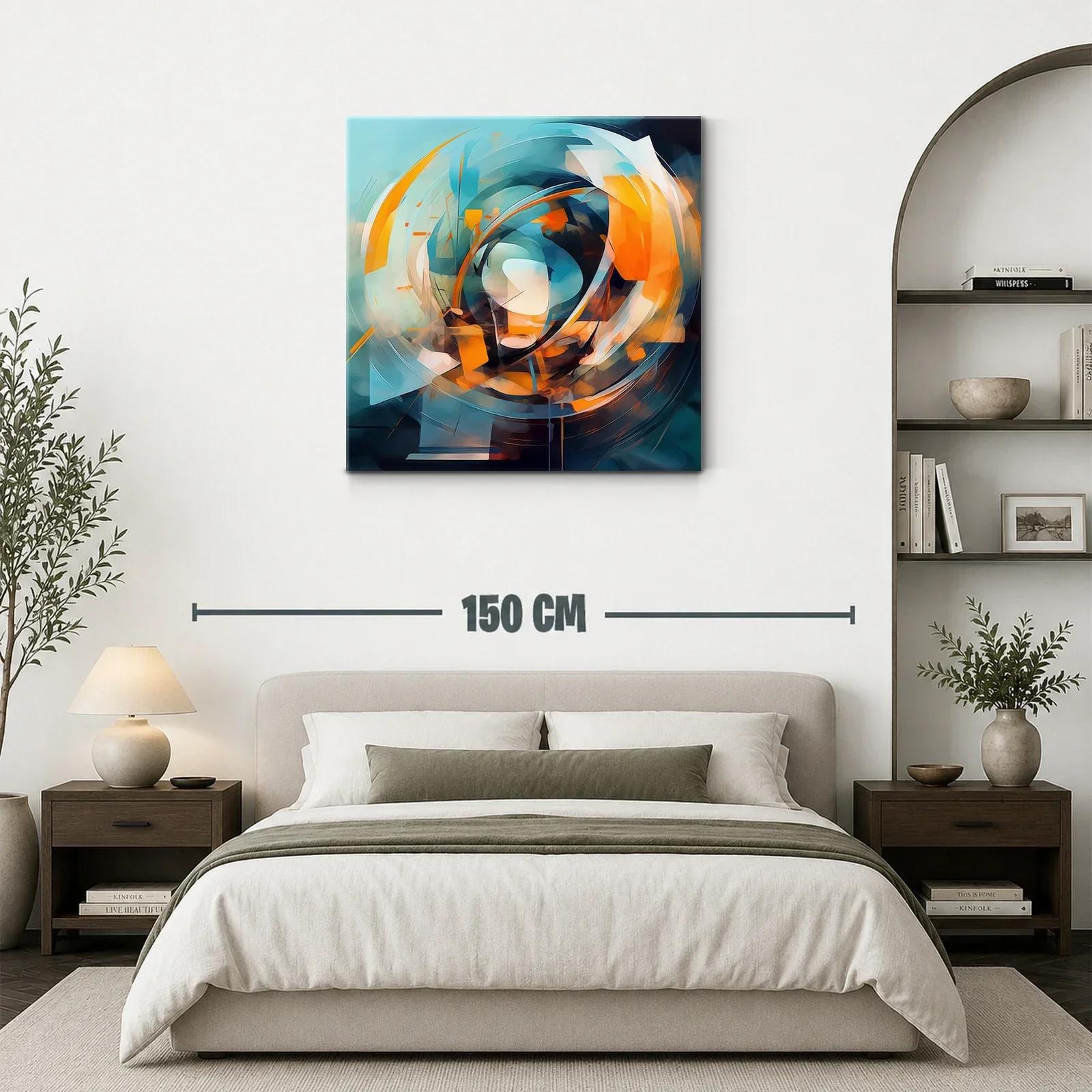 Composición abstracta en tonos naranja y azul vibrante — miniatura 3