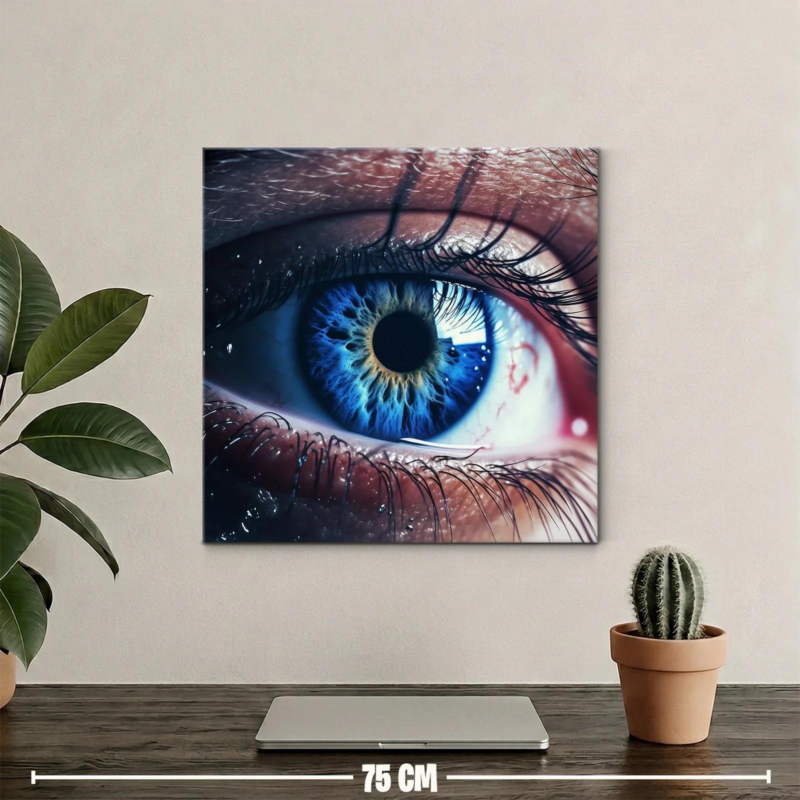 Impactante detalle de ojo azul con texturas vibrantes — miniatura 2