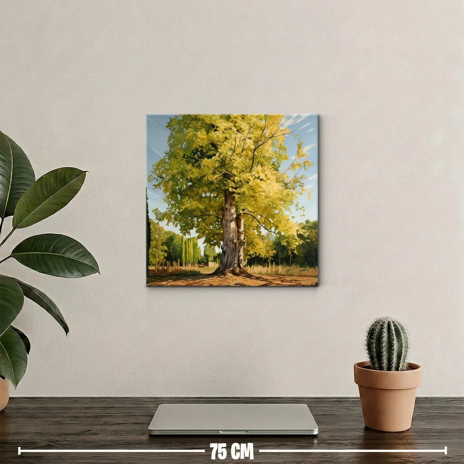 Árbol luminoso en paisaje campestre en tonos otoñales — miniatura 2