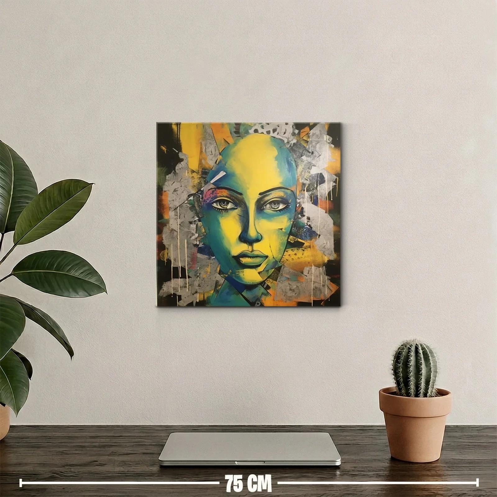 Retrato abstracto con tonos vibrantes y expresivos — miniatura 2
